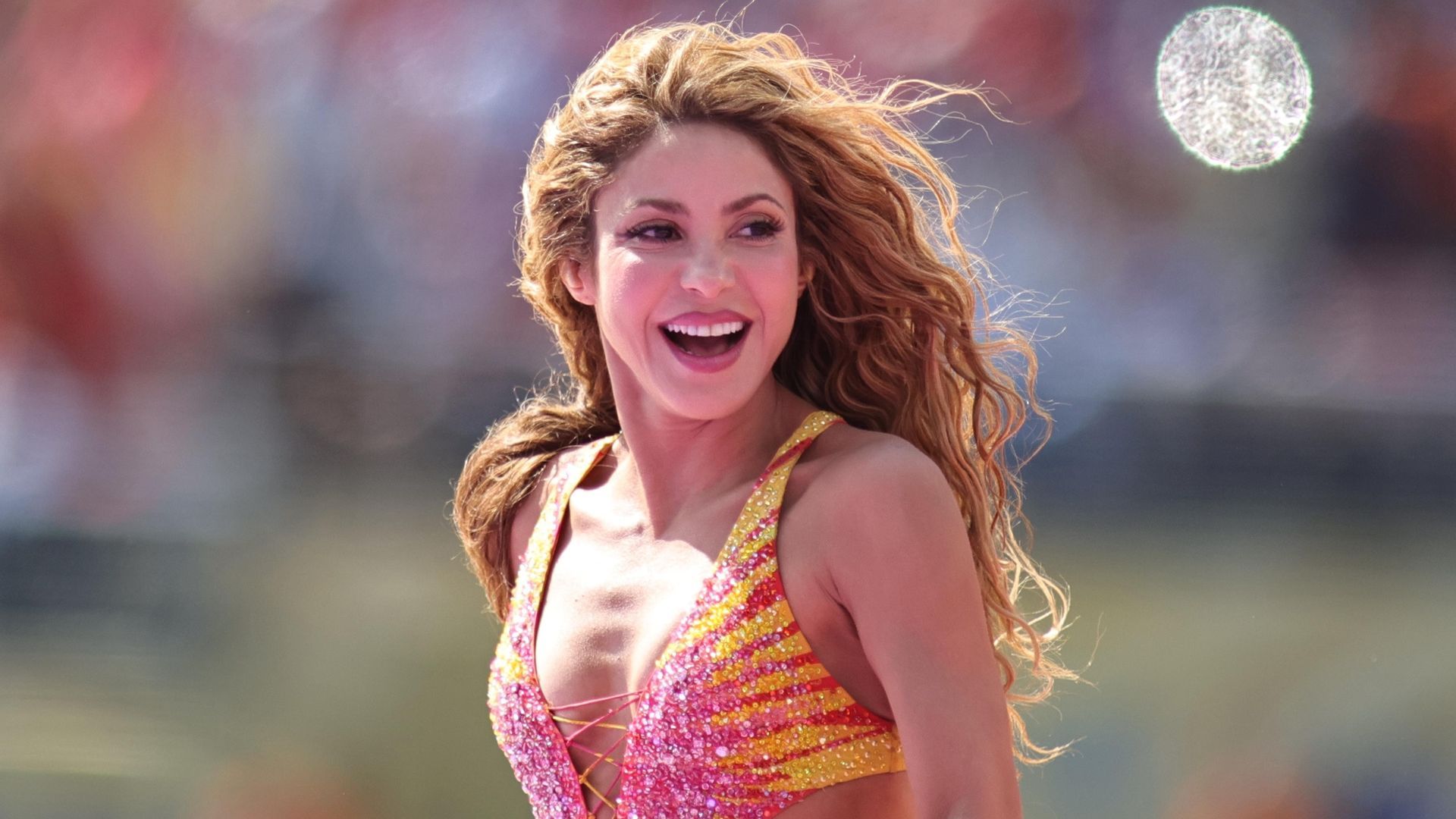 Shakira, durante su actuación en la final del Mundial