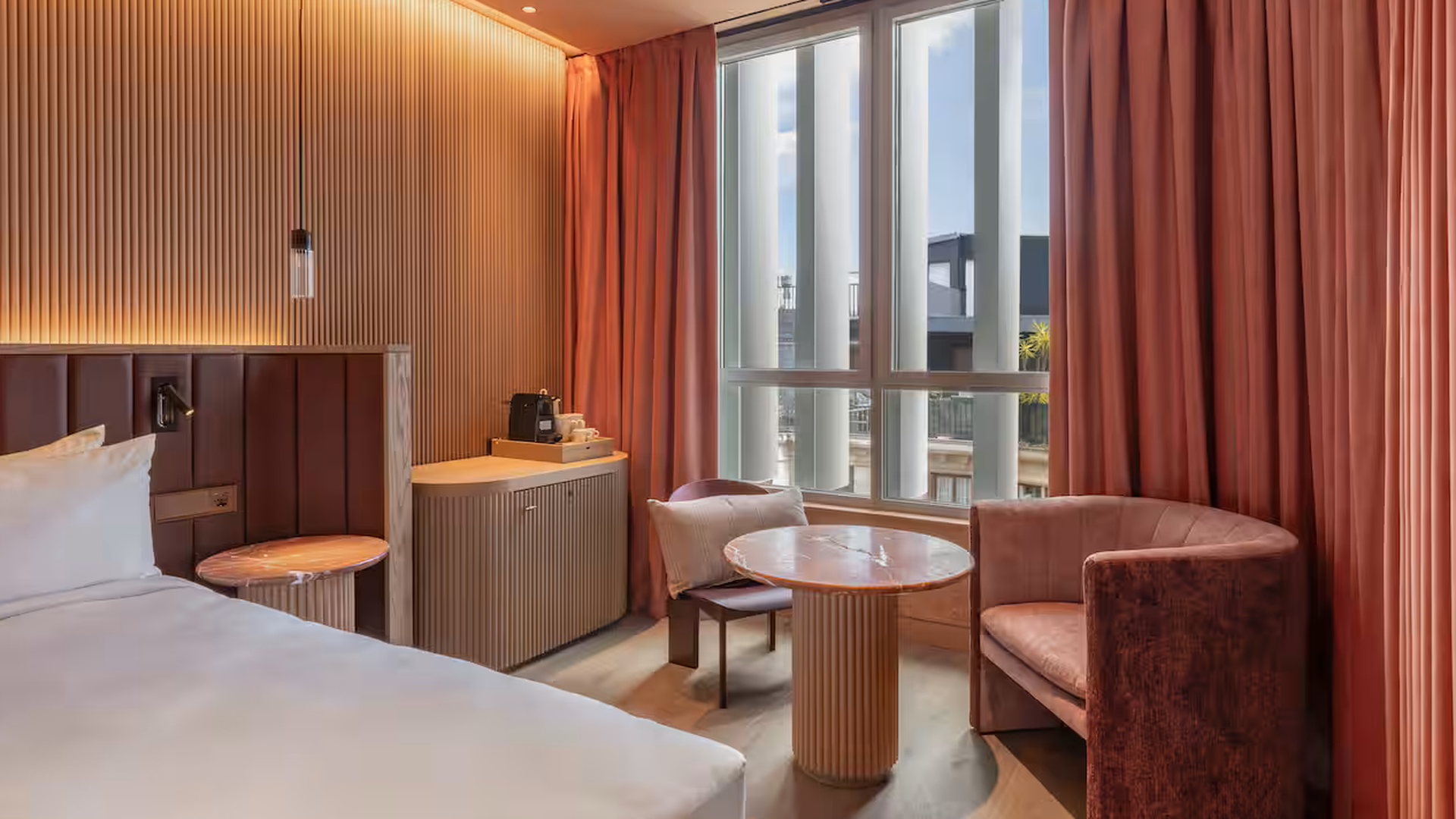 Una de las habitaciones del nuevo Hotel Palacio Bellas Artes en San Sebastián. Una de las habitaciones del nuevo Hotel Palacio Bellas Artes en San Sebastián.