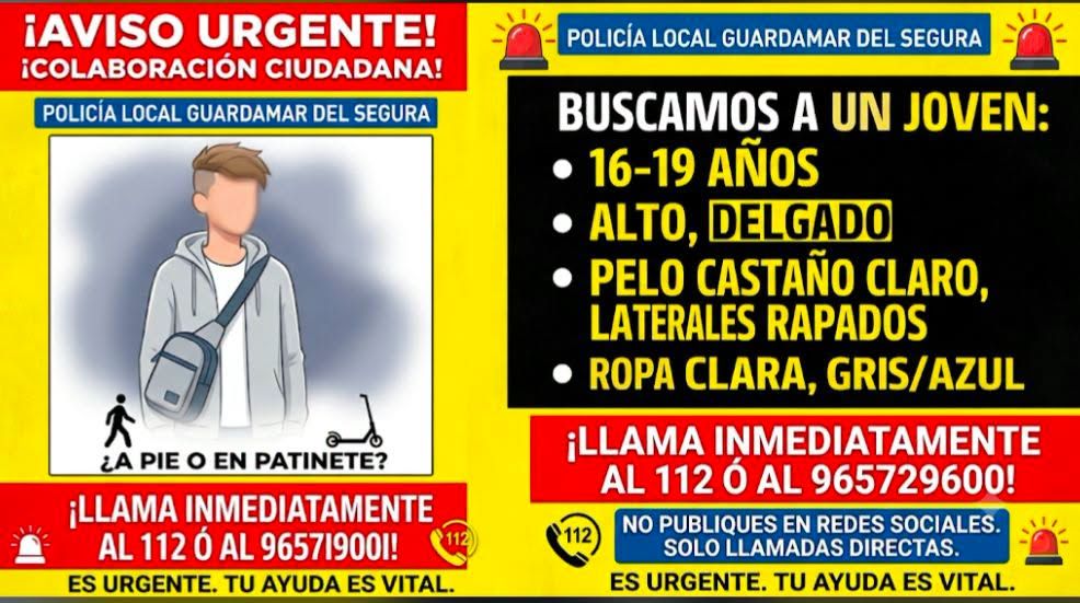 Aviso Policía Local de Guardamar de Segura