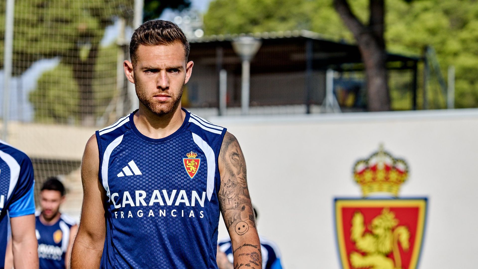 Diego González ,durante su primer entrenamiento con el Real Zaragoza. Diego González ,durante su primer entrenamiento con el Real Zaragoza.