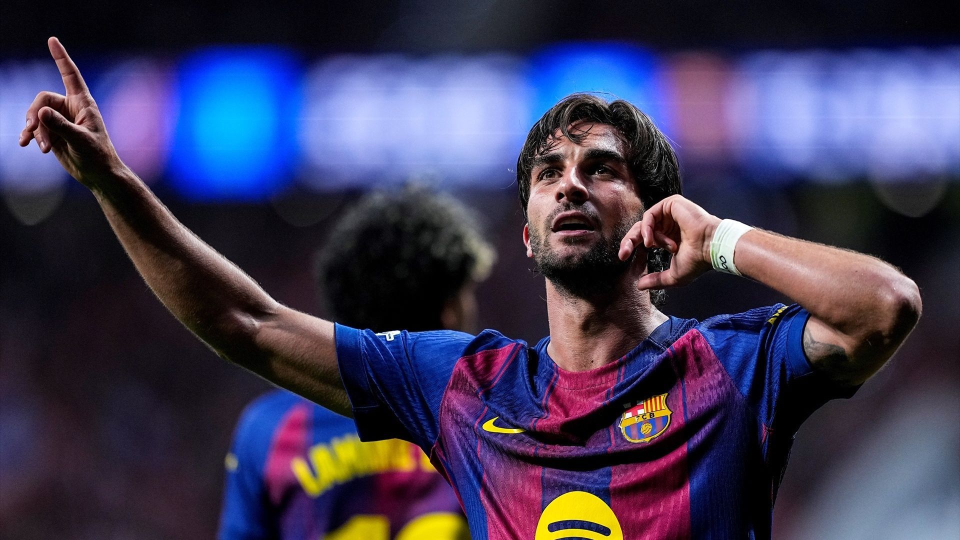 Ferrán Torres celebrando un gol con el FC Barcelona