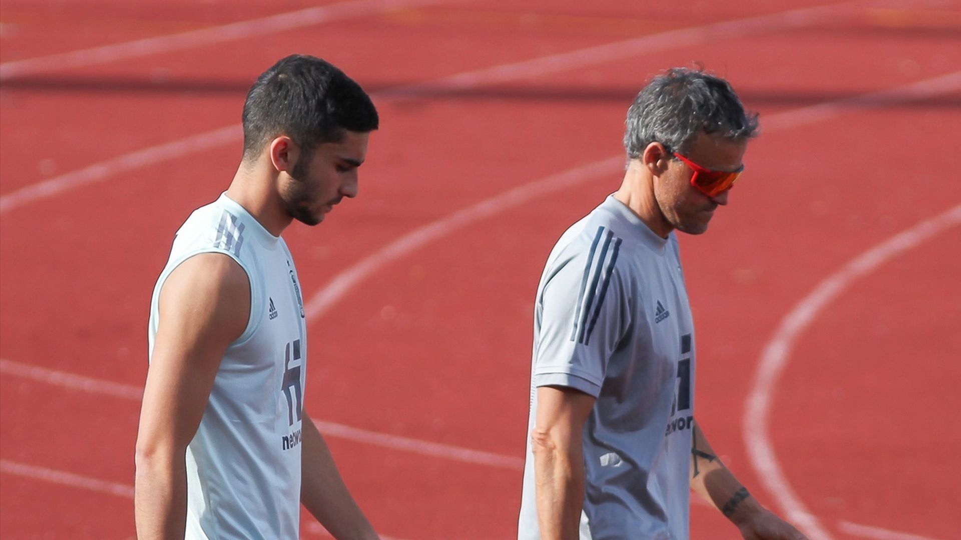 Ferran Torres y Luis Enrique en 2021