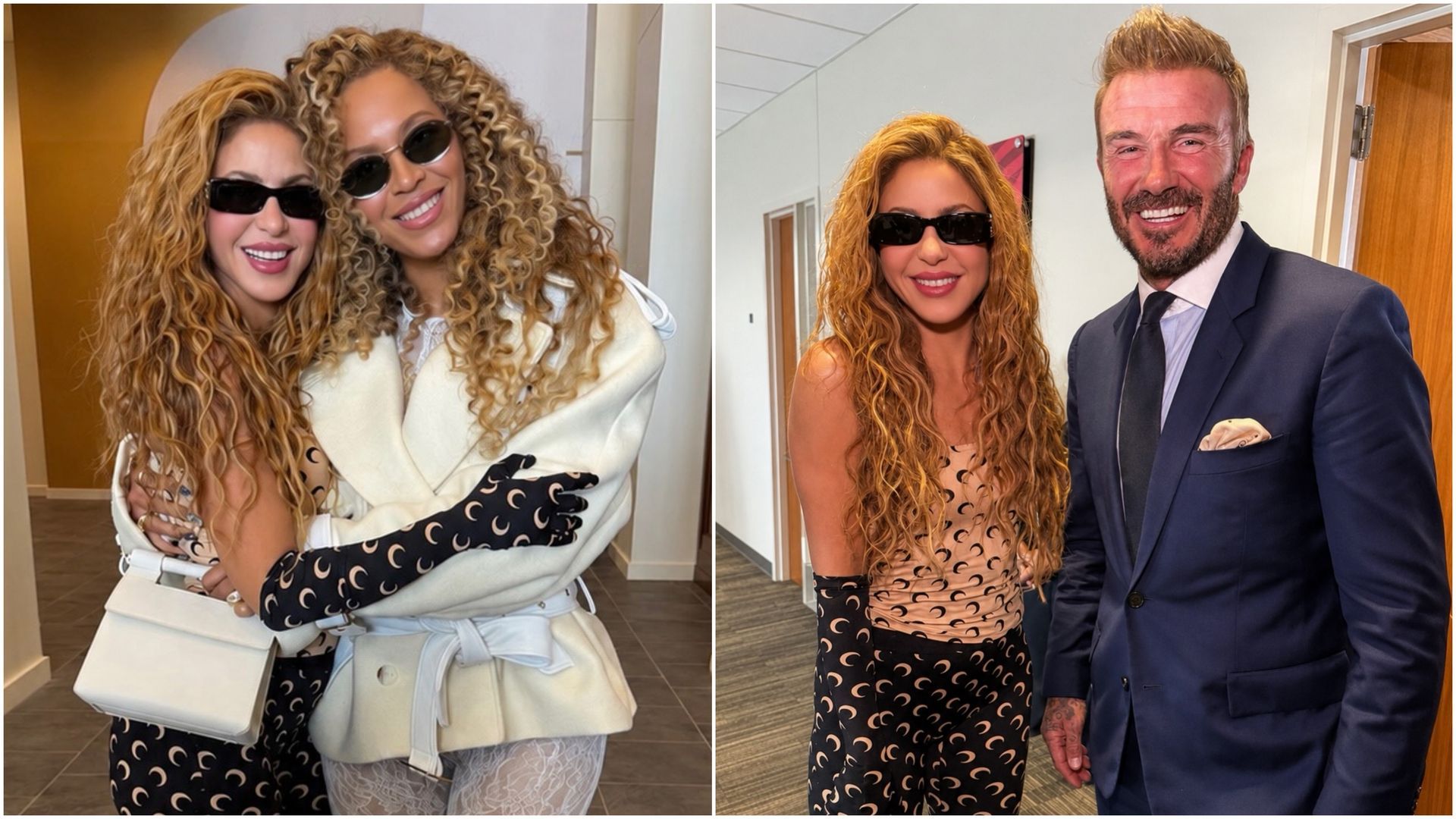 Shakira, junto a Beyoncé y David Beckham Shakira, junto a Beyoncé y David Beckham