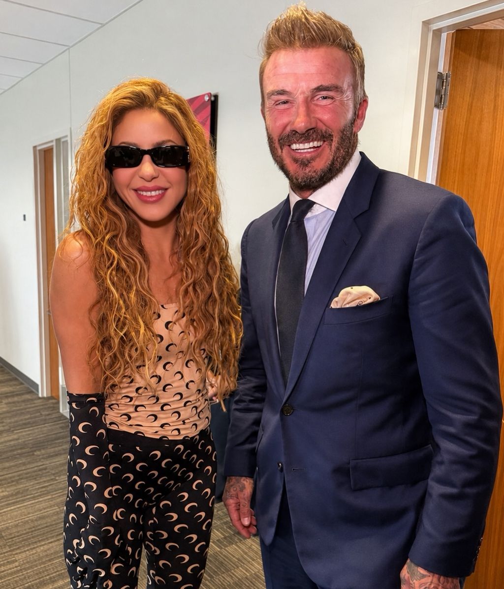 Shakira y David Becham en la final del Mundial