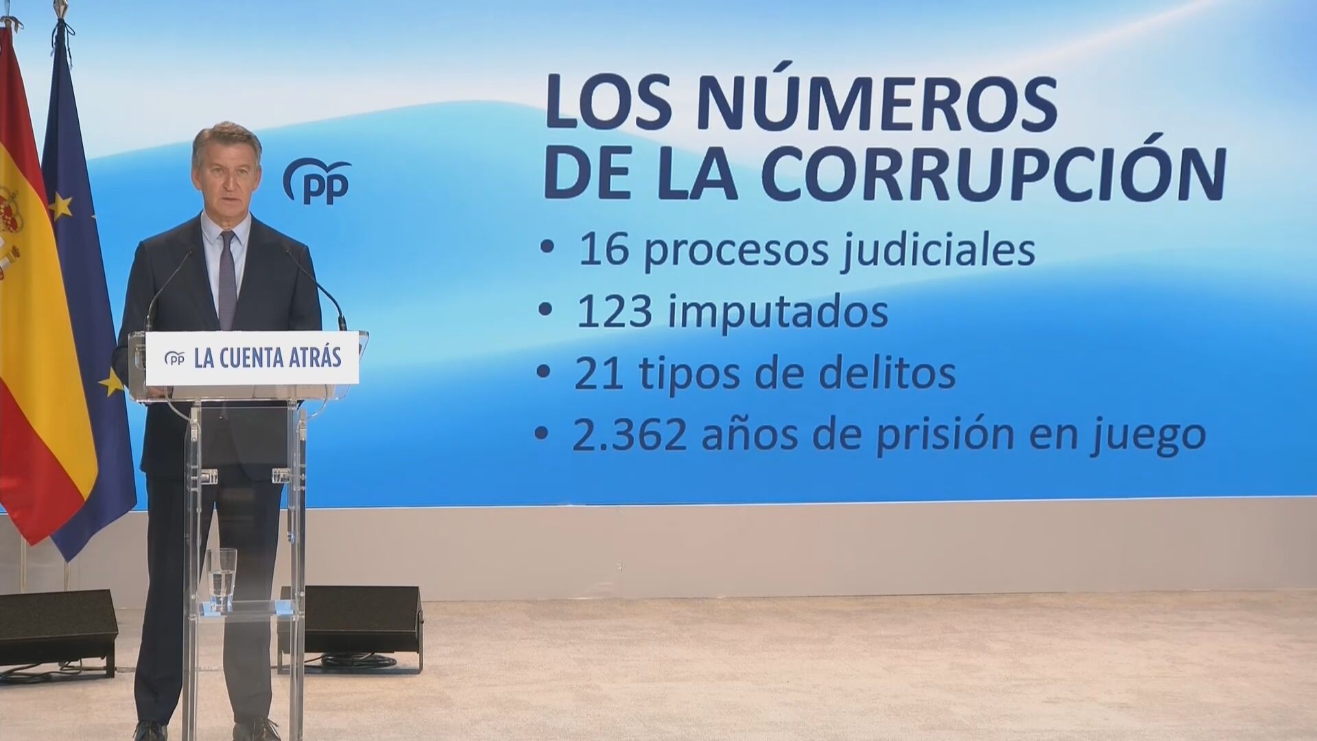 Alberto Núñez Feijóo saca a relucir “los números de la corrupción” de Pedro Sánchez