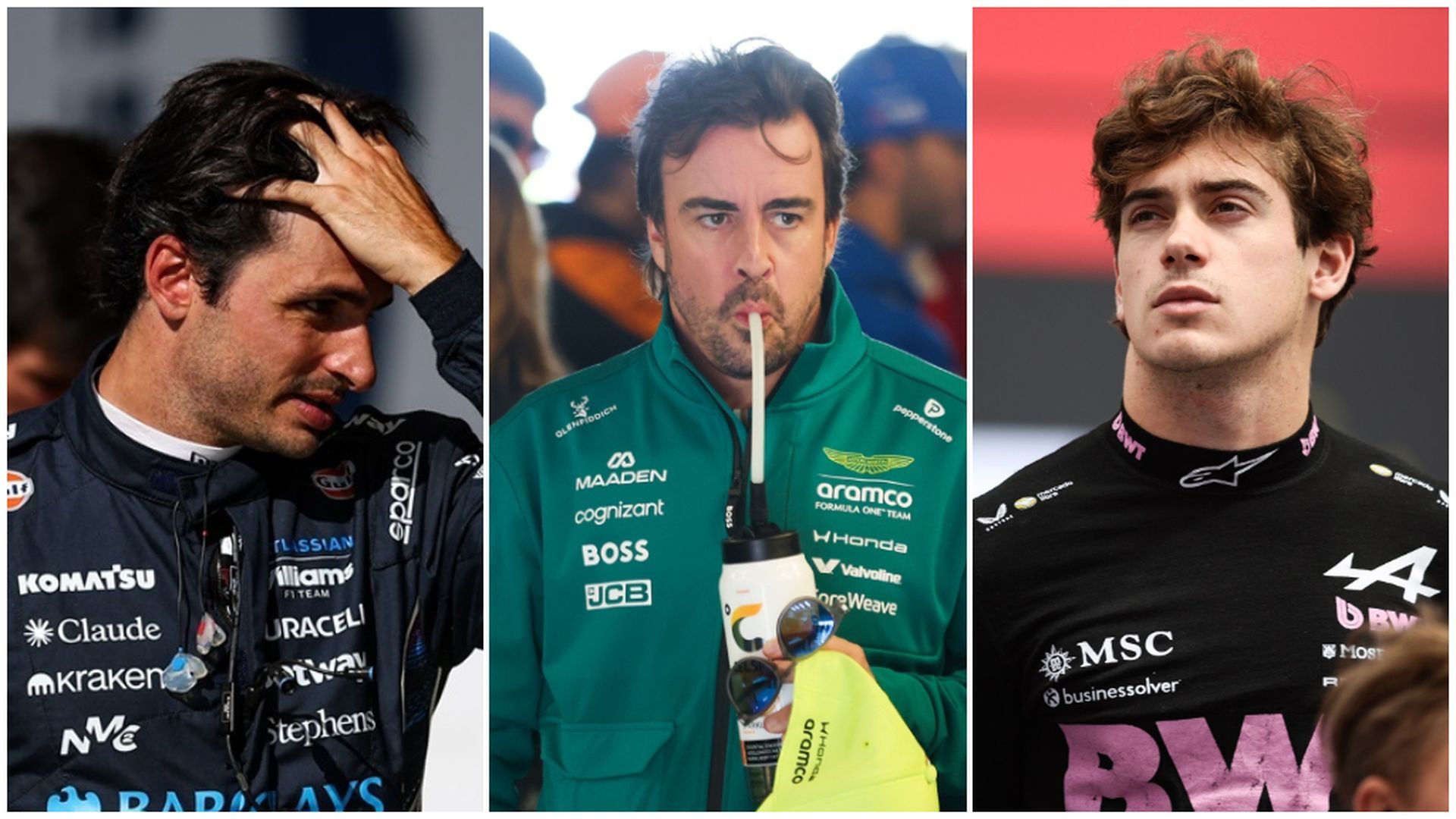 Carlos Sainz, Fernando Alonso y Franco Colapinto, en Spa Carlos Sainz, Fernando Alonso y Franco Colapinto, en Spa