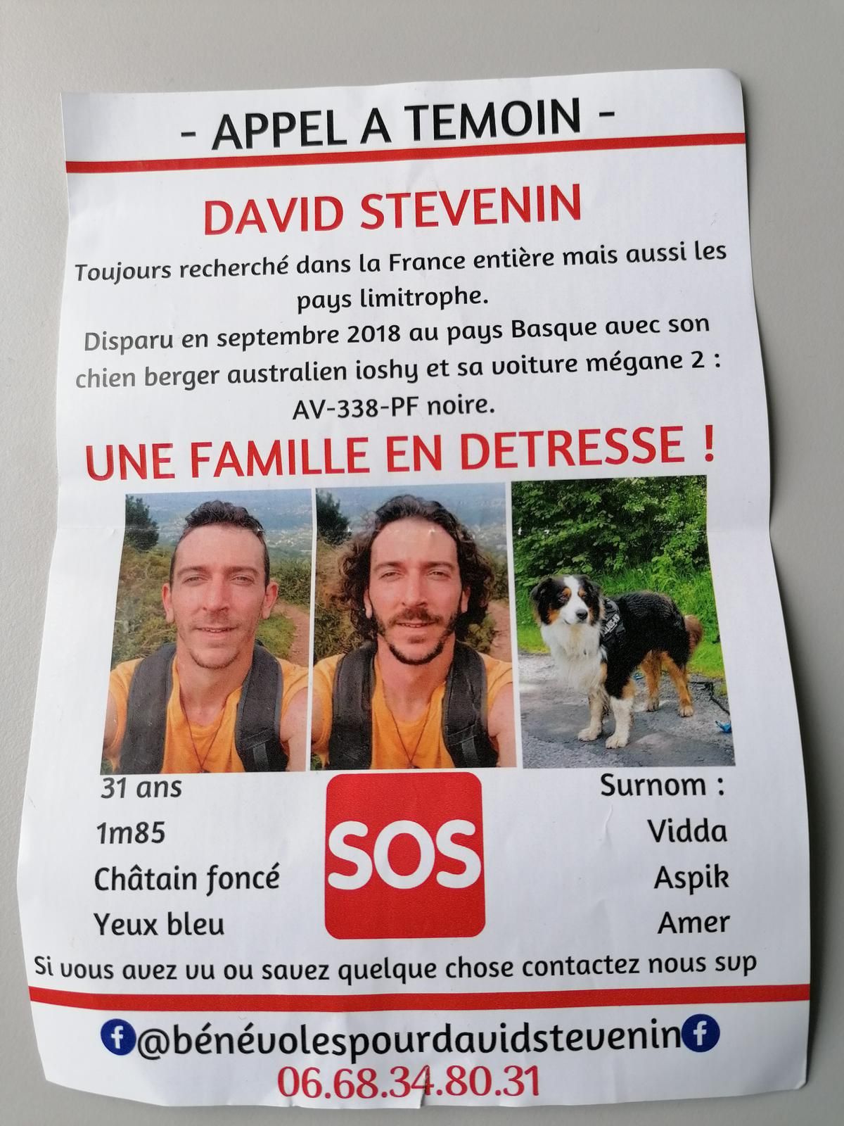 Cartel de búsqueda de David Stévenin