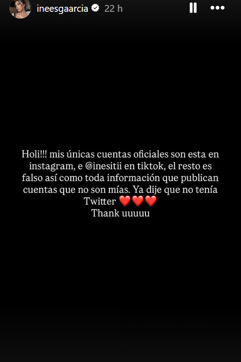 Inés García desmiente su comunicado