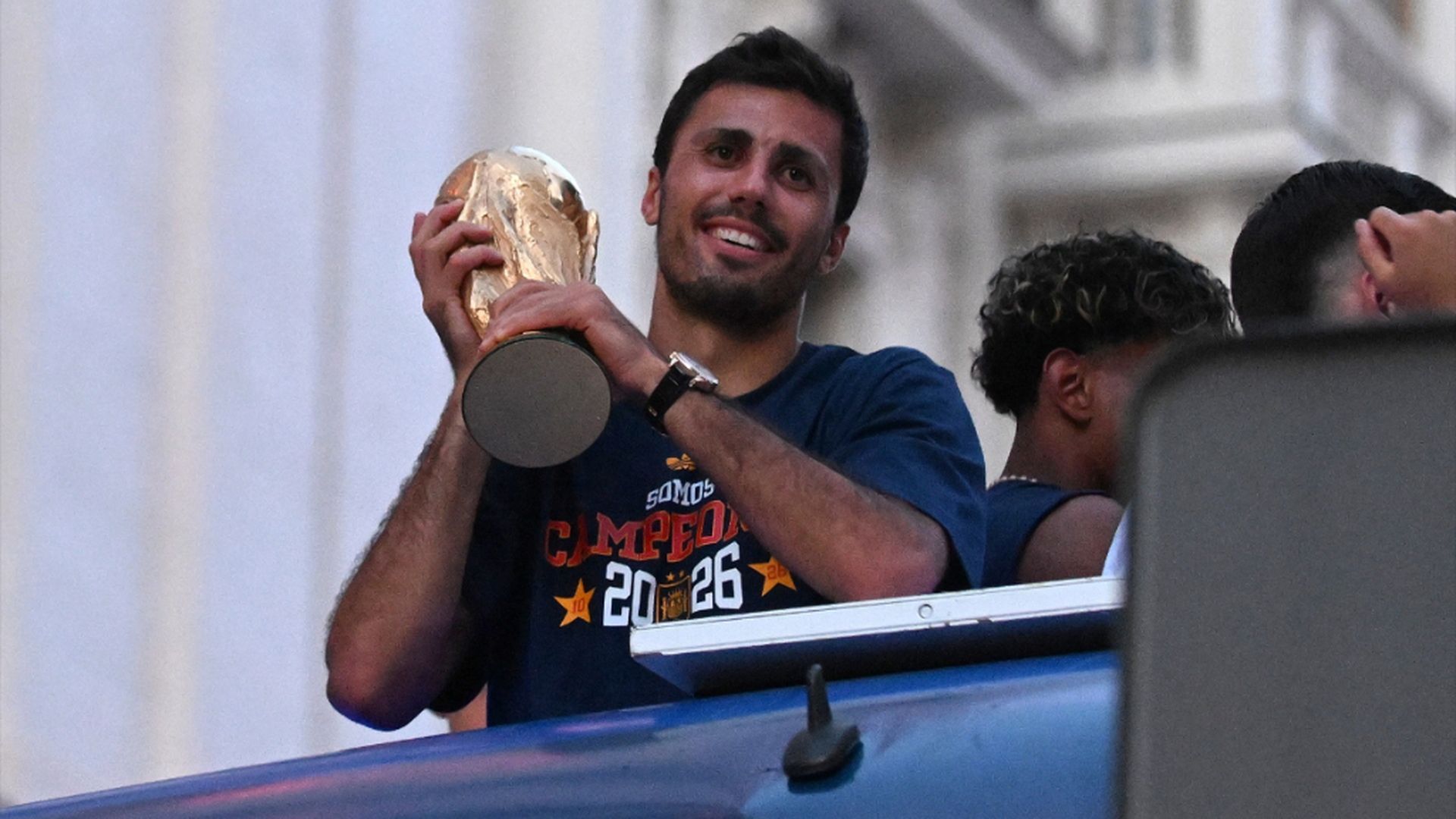Rodri Hernández, en la celebración del Mundial por Madrid Rodri Hernández, en la celebración del Mundial por Madrid