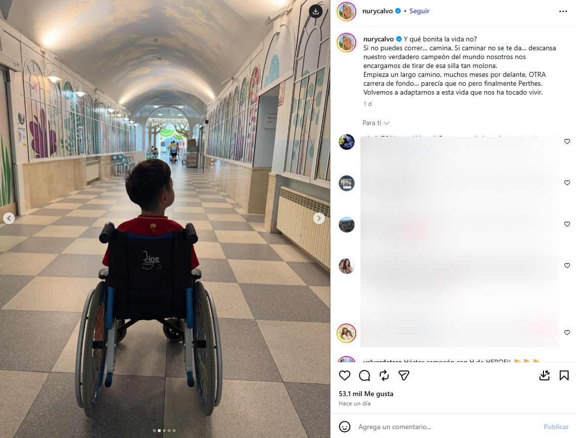 Héctor, el hijo de Nuria Calvo, en el hospital