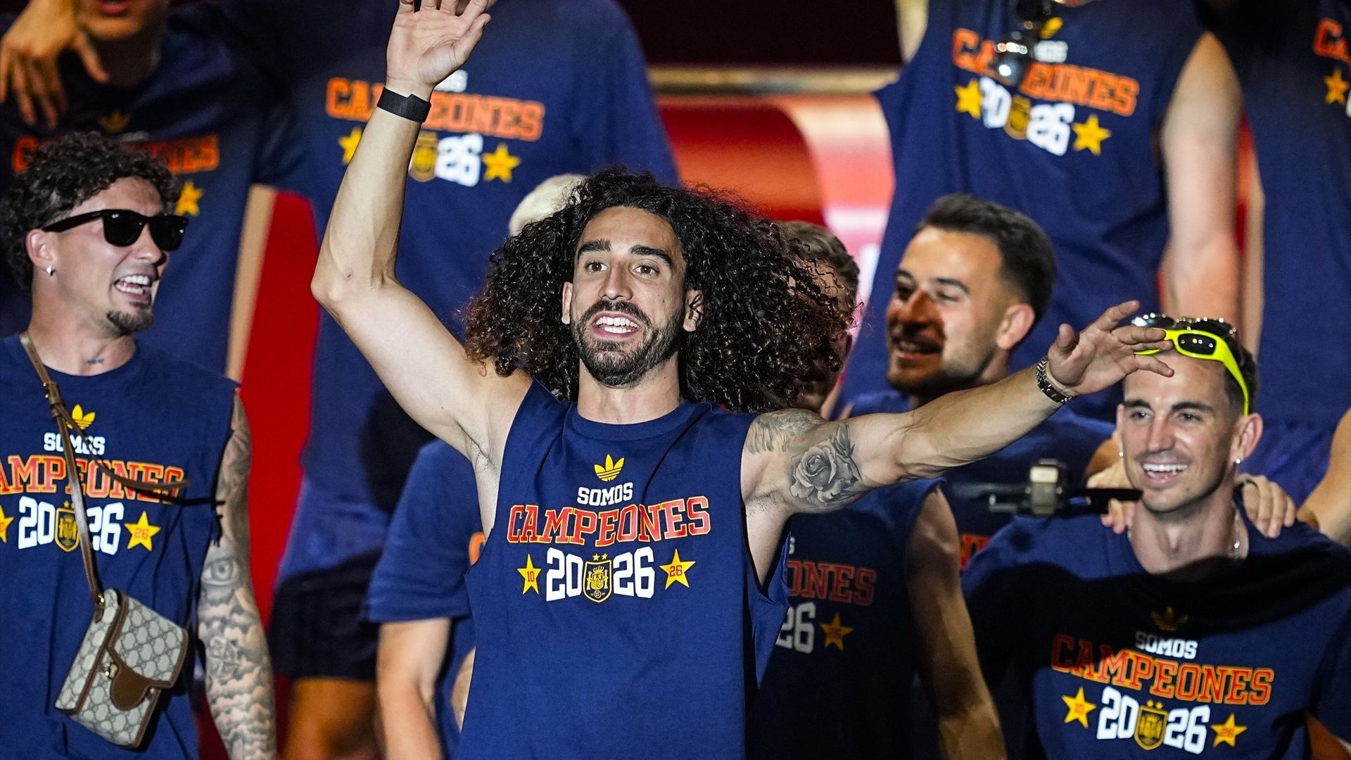 Marc Cucurella, en la celebración del Mundial Marc Cucurella, en la celebración del Mundial