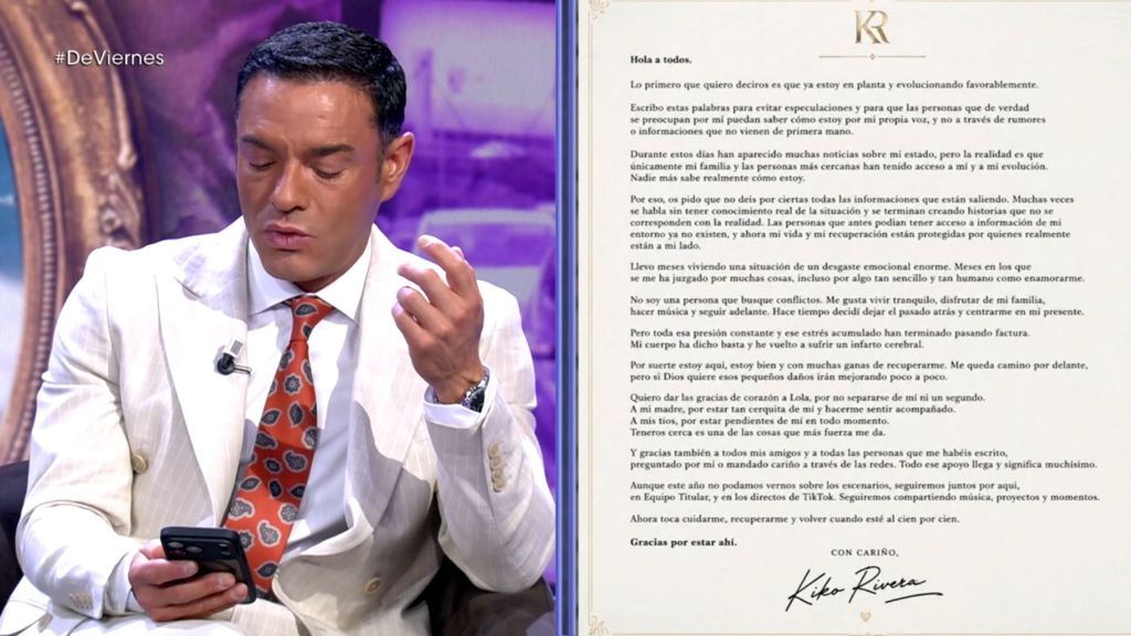 El comunicado de Kiko Rivera "para evitar especulaciones" tras su hospitalización: "Necesitaba contaros cómo estoy"