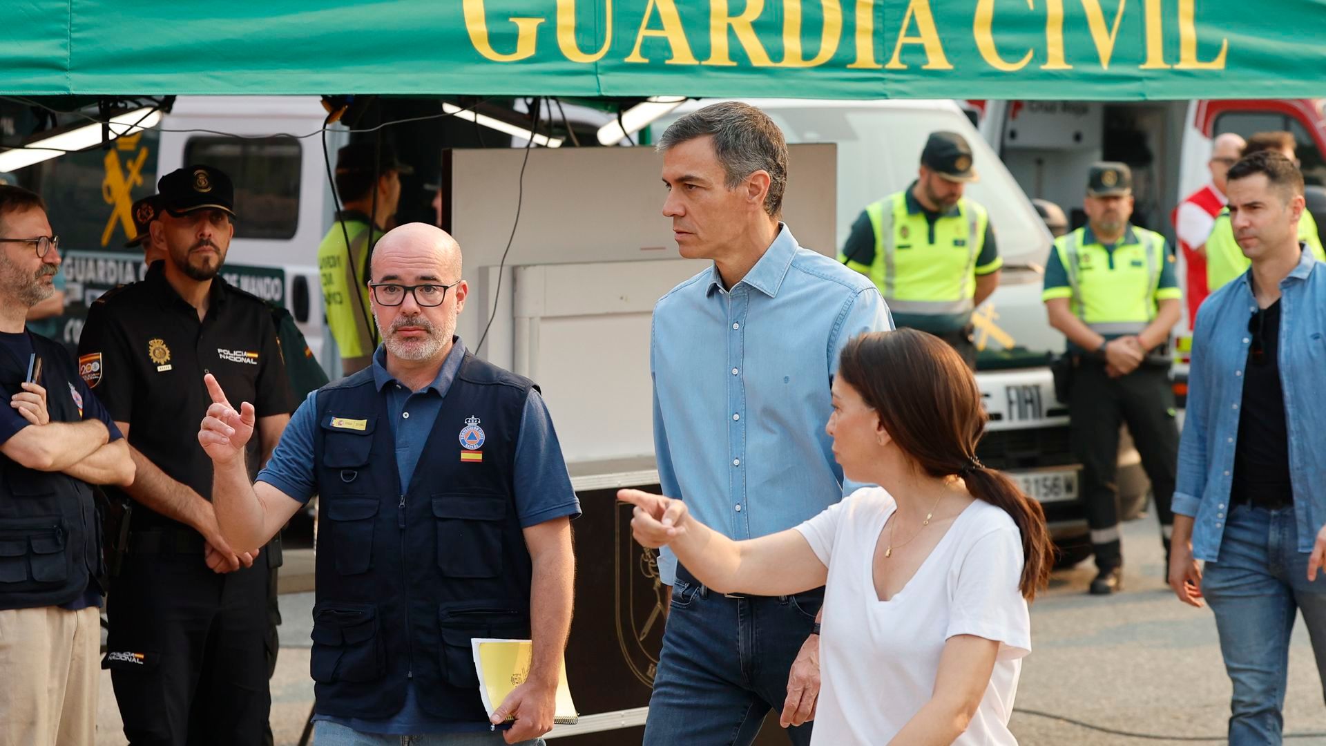 Pedro Sánchez llega al Puesto de Mando Avanzado (PMA)