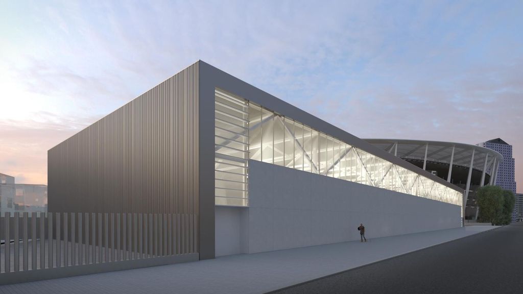 Nuevo proyecto del polideportivo que construirá el Valencia junto al nuevo estadio