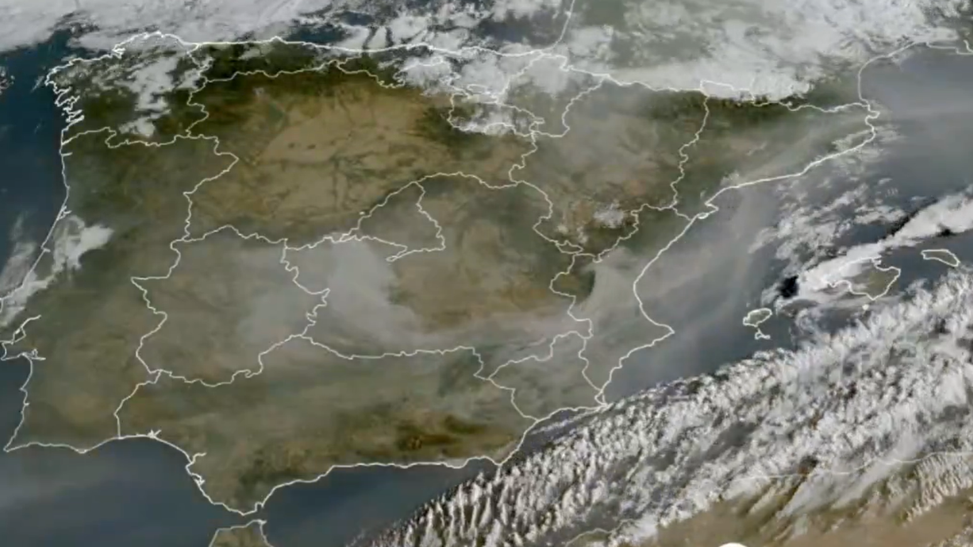 El humo de los incendios del centro de la Península es visible desde el satélite Meteosat El humo de los incendios del centro de la Península es visible desde el satélite Meteosat