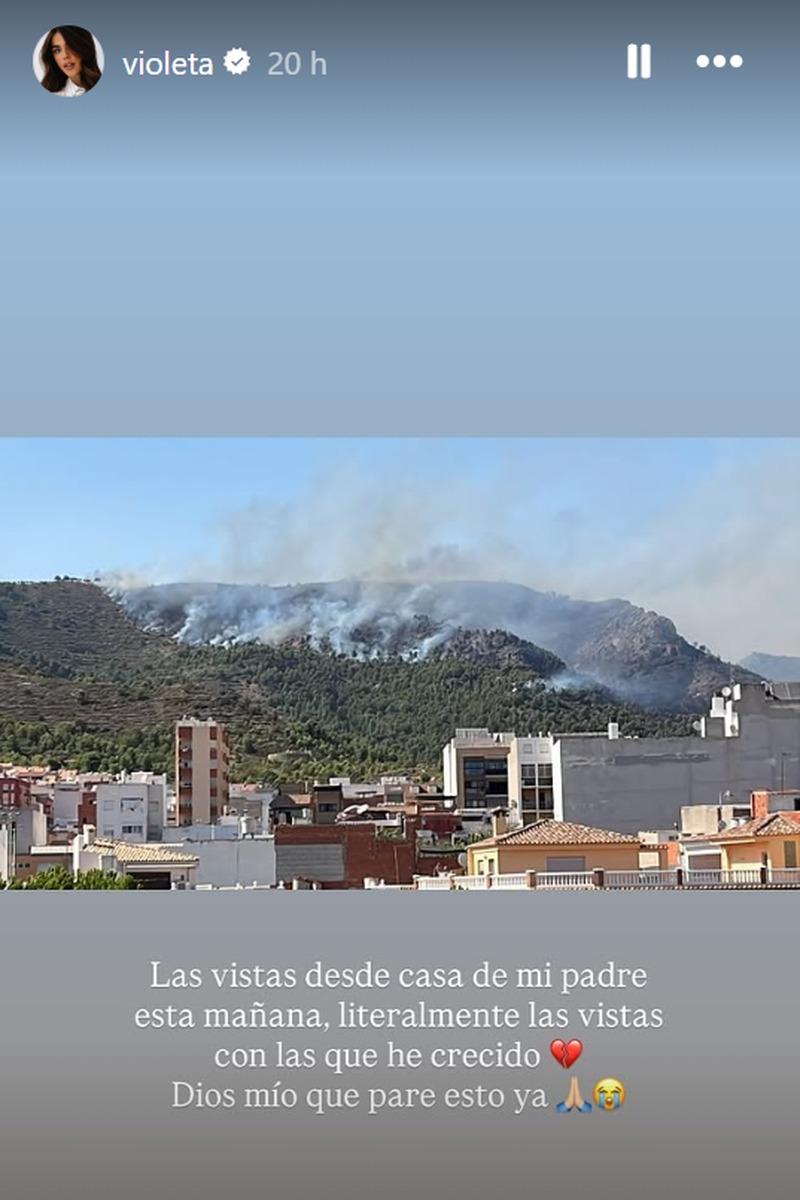 Violeta afectada por los incendios
