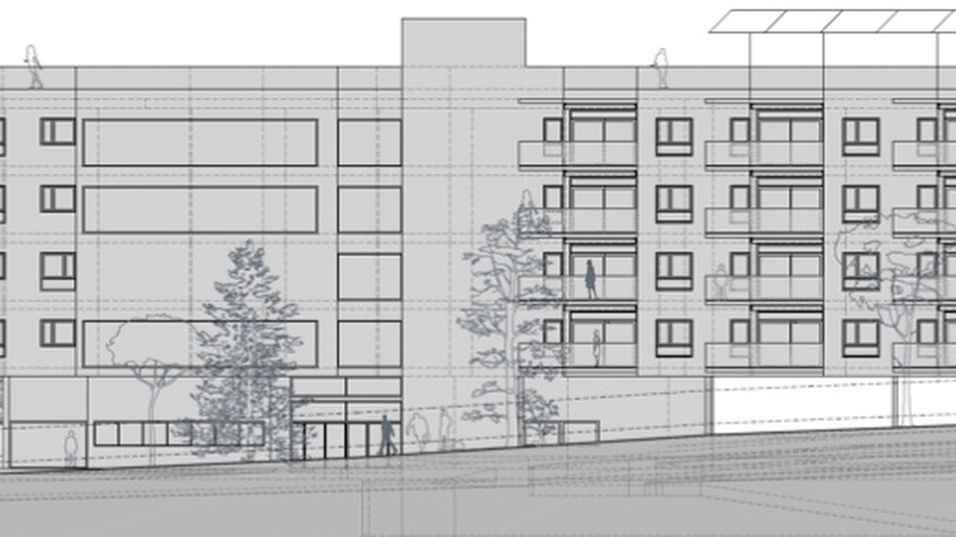 Alzado del edificio cohousing