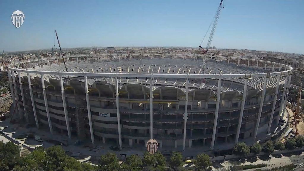 Avance de las obras del Nou Mestalla agosto