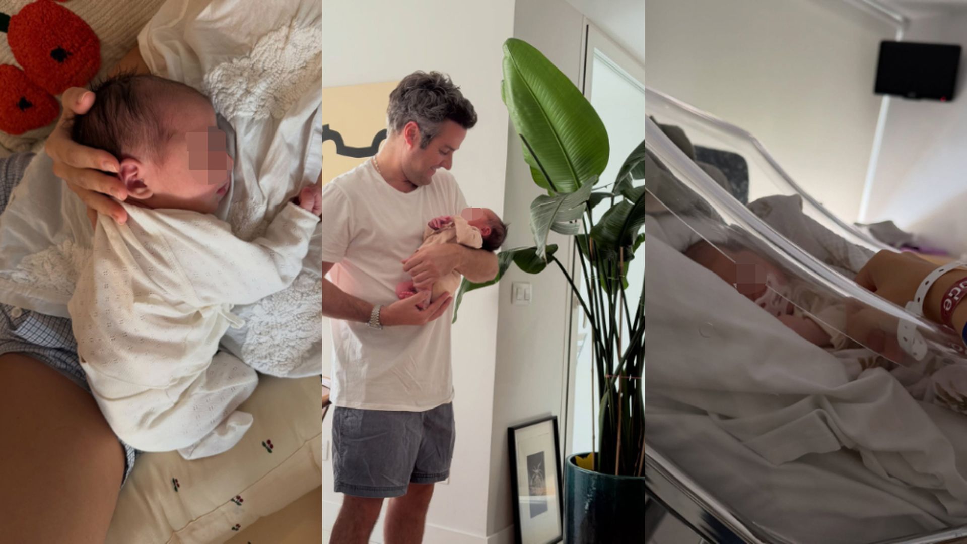 Las imágenes con las que Lucía Pombo y Álvaro López Huerta han presentado a su hija