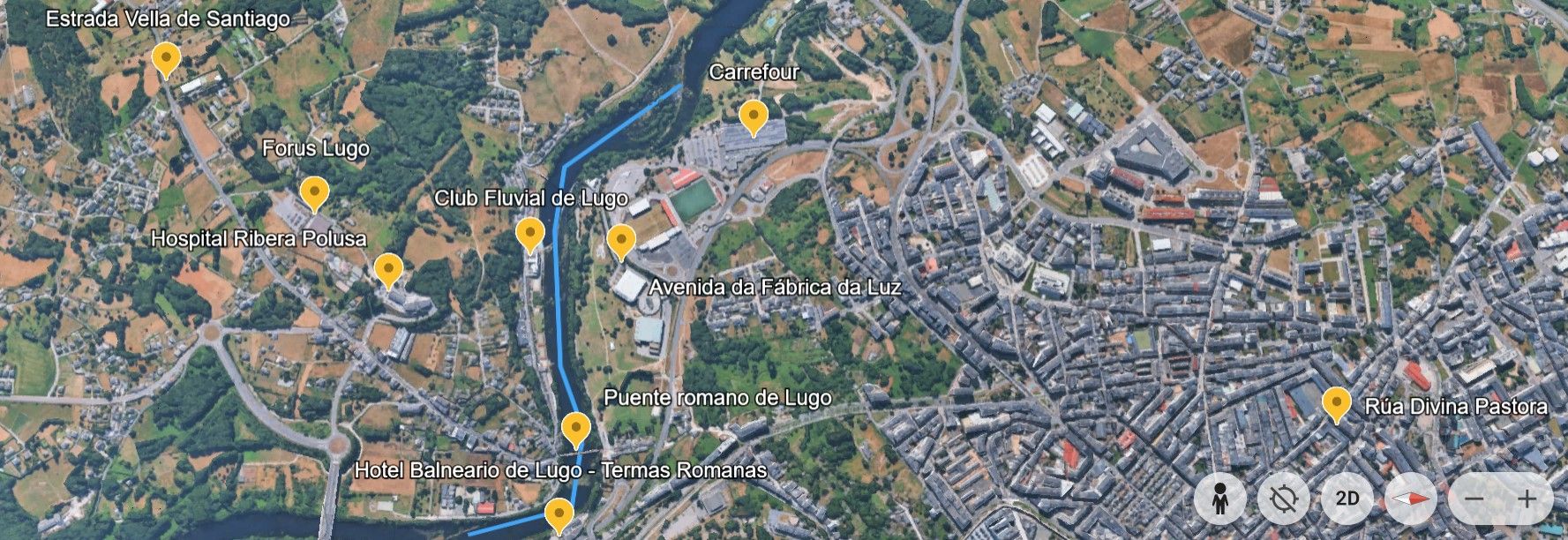 Mapa de la desaparición de Carmen en Lugo