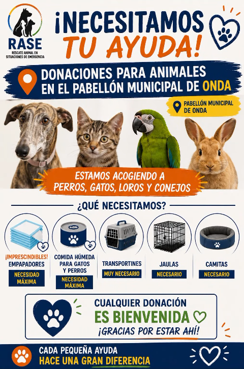 Piden donaciones para animales evacuados para el incendio