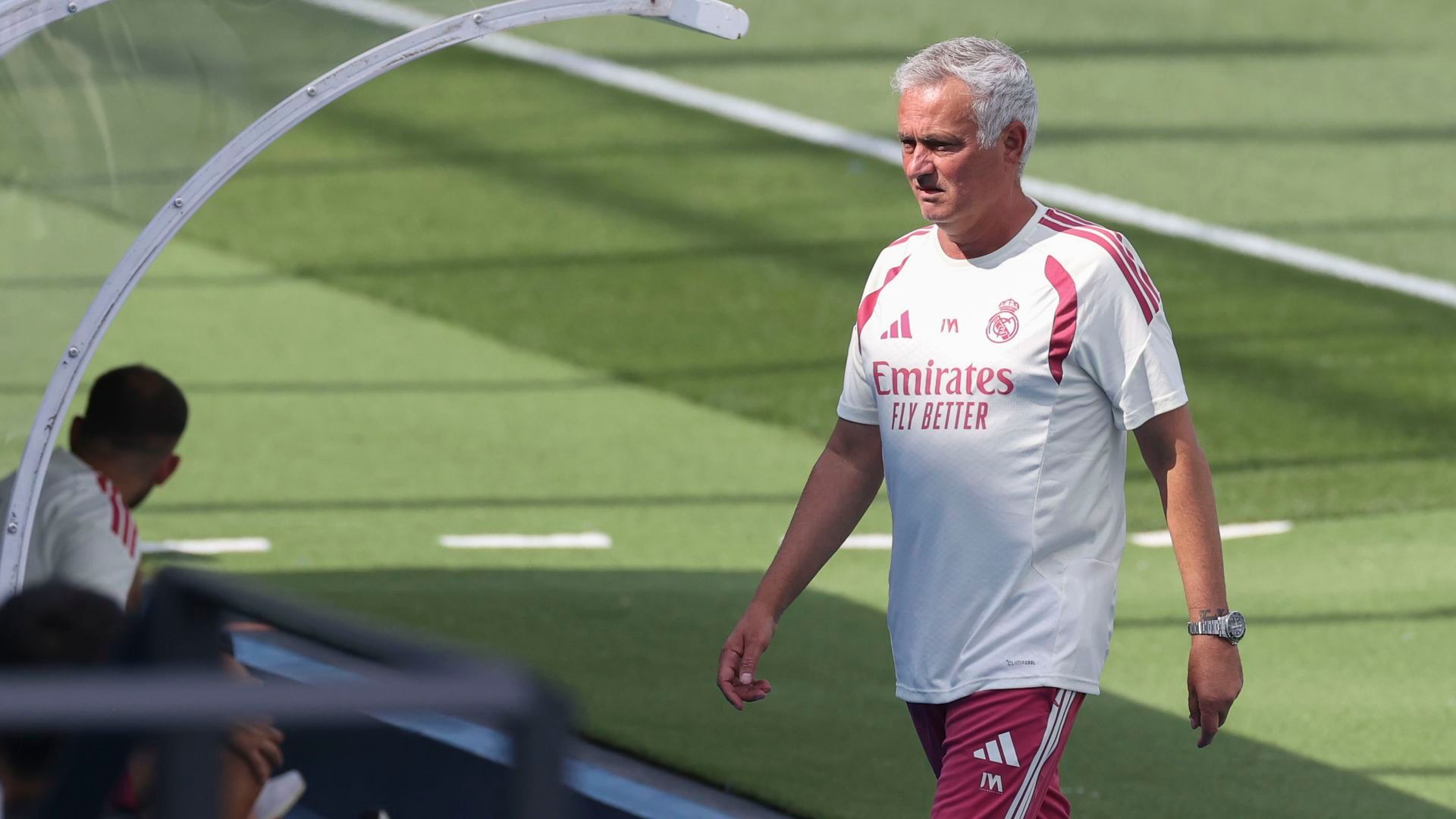 Mourinho, durante el amistoso entre el Real Madrid y el Leganés.