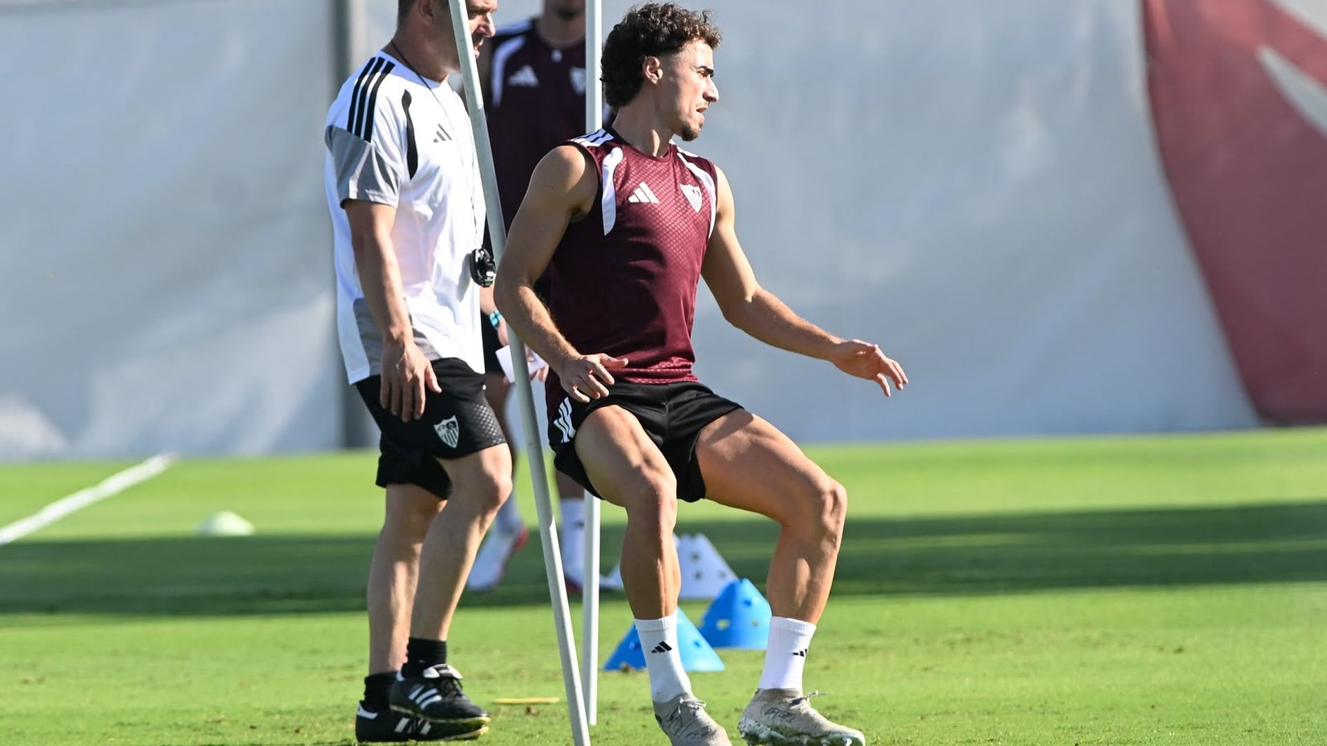 Adriá Pedrosa, en la pretemporada del Sevilla