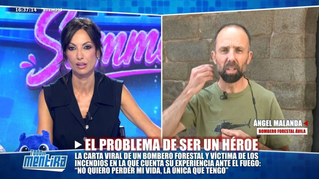 Ángel Malanda, el bombero que se hizo viral por su carta sobre los incendios, explota en 'TEM': "Cobro 1,76 euros/hora, Mañueco, ¿te parece razonable?"