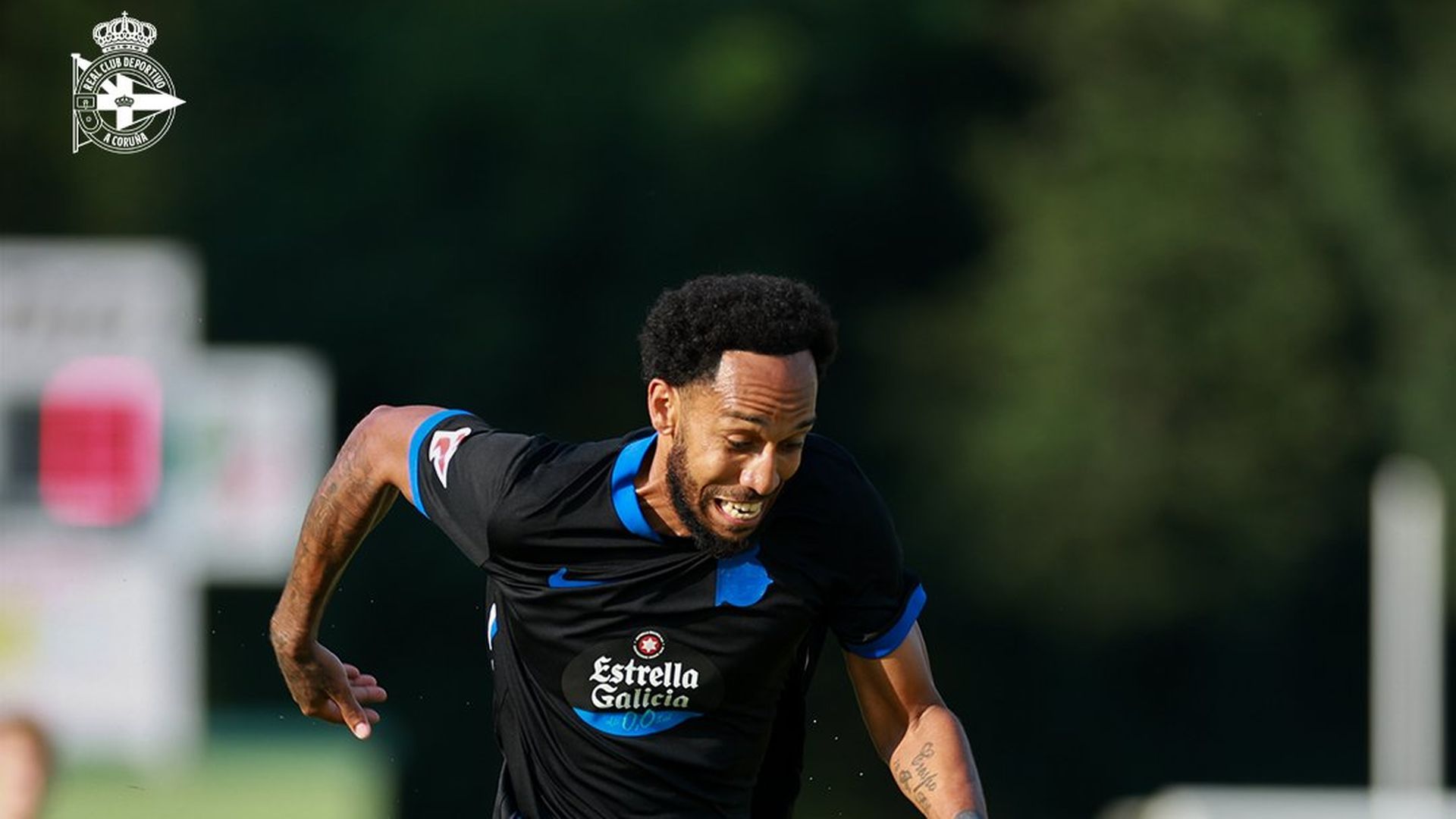 Aubameyang, durante el amistoso del Dépor ante el Lugo. Aubameyang, durante el amistoso del Dépor ante el Lugo.