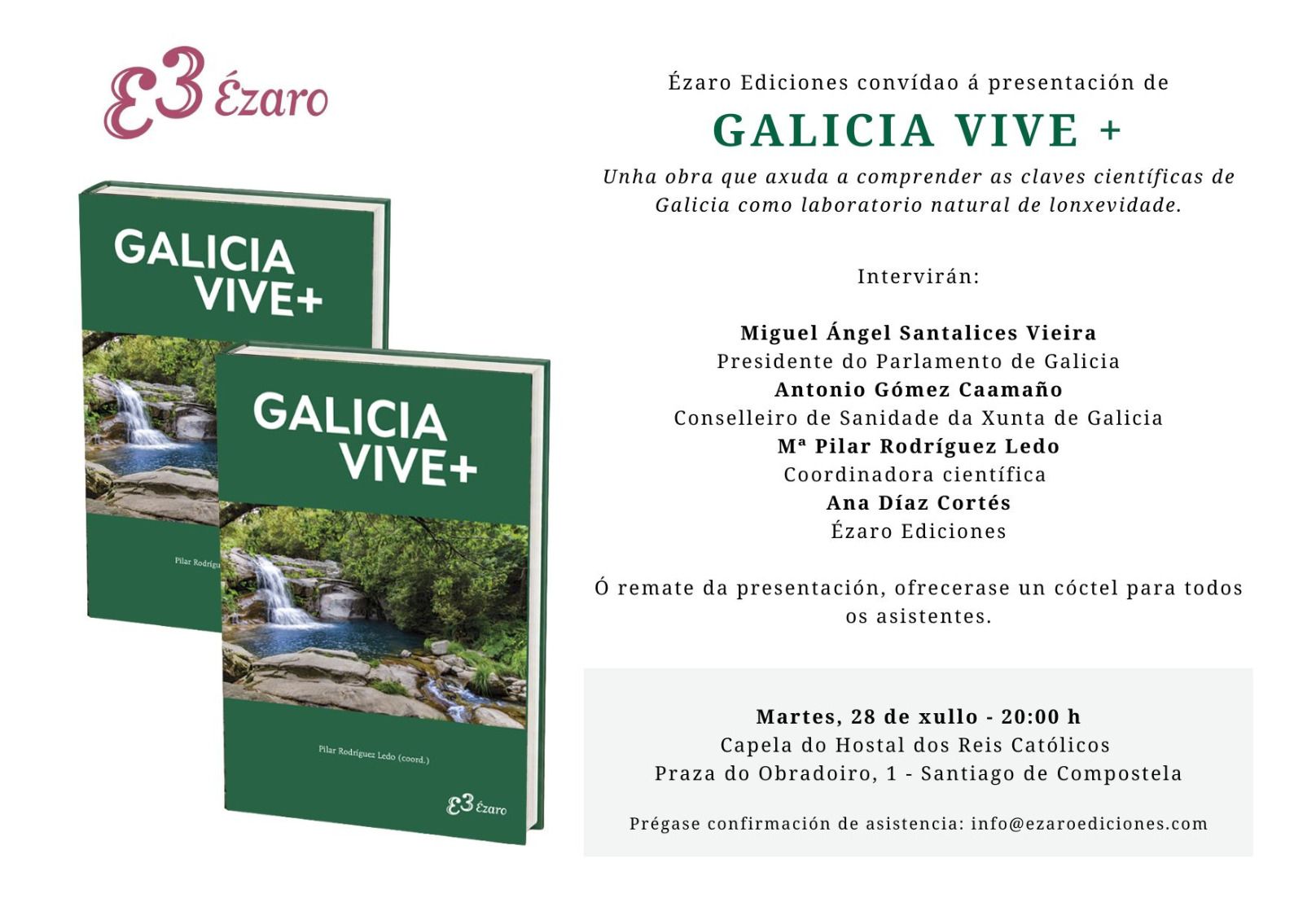 El libro Galicia Vive+ presentado ayer en Santiago de Compostela
