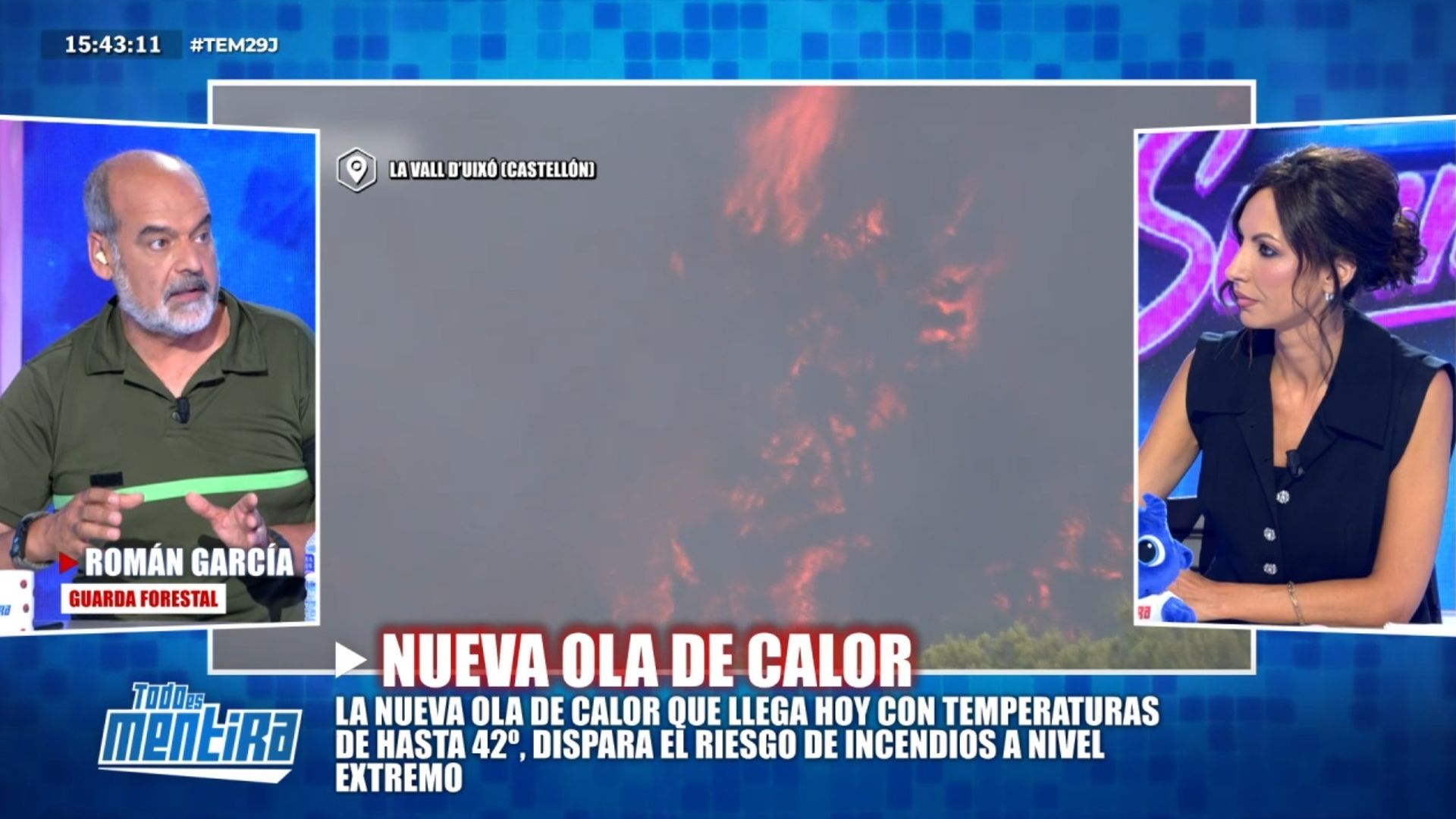 Román García, guarda forestal, señala en 'TEM' que "la nueva ola de calor hará que los incendios sean aún imprevisibles" y pide precaución