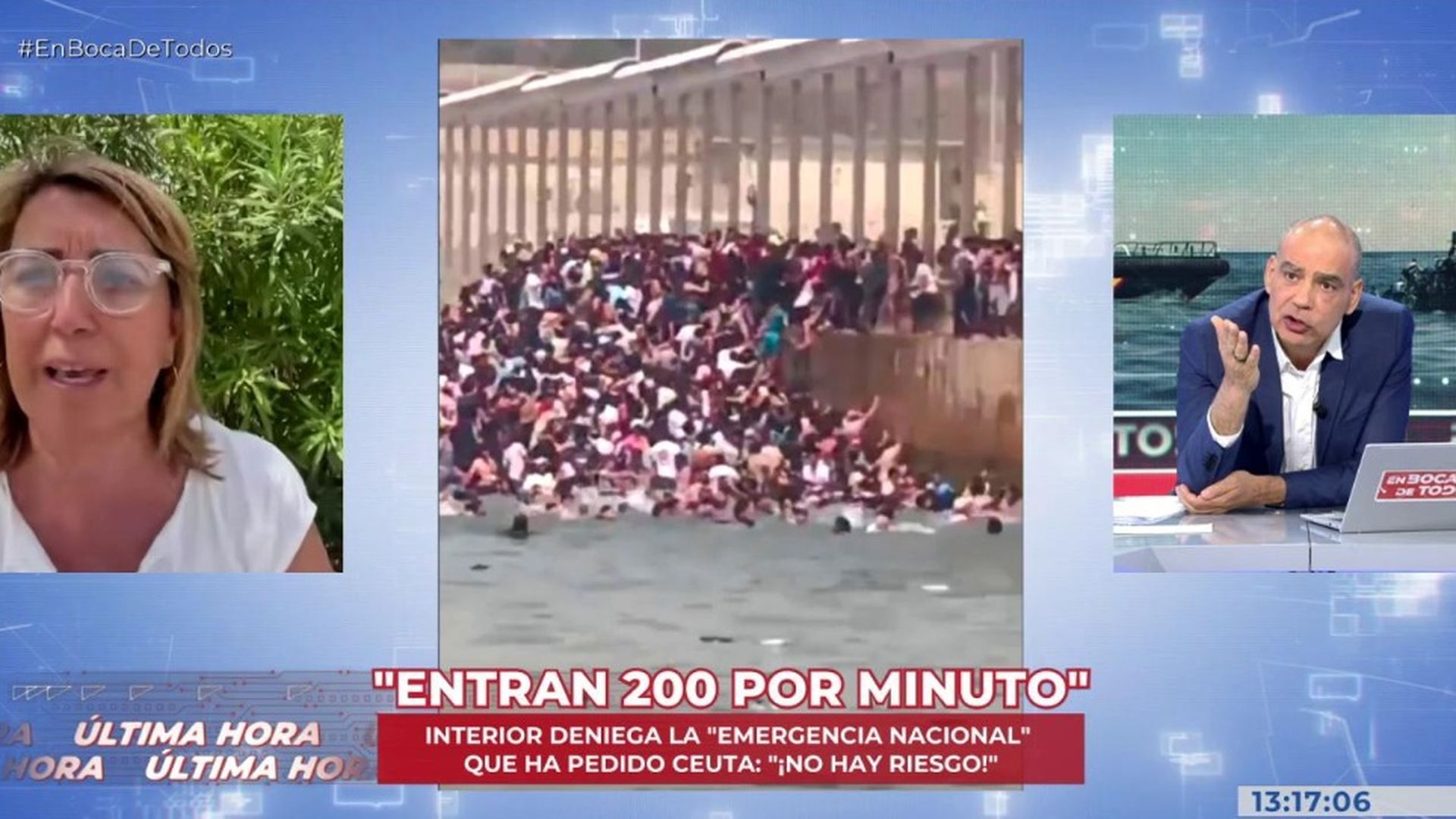 Caos en la parte marroquí del espigón que separa Marruecos de Ceuta con riesgo para la vida de los migrantes