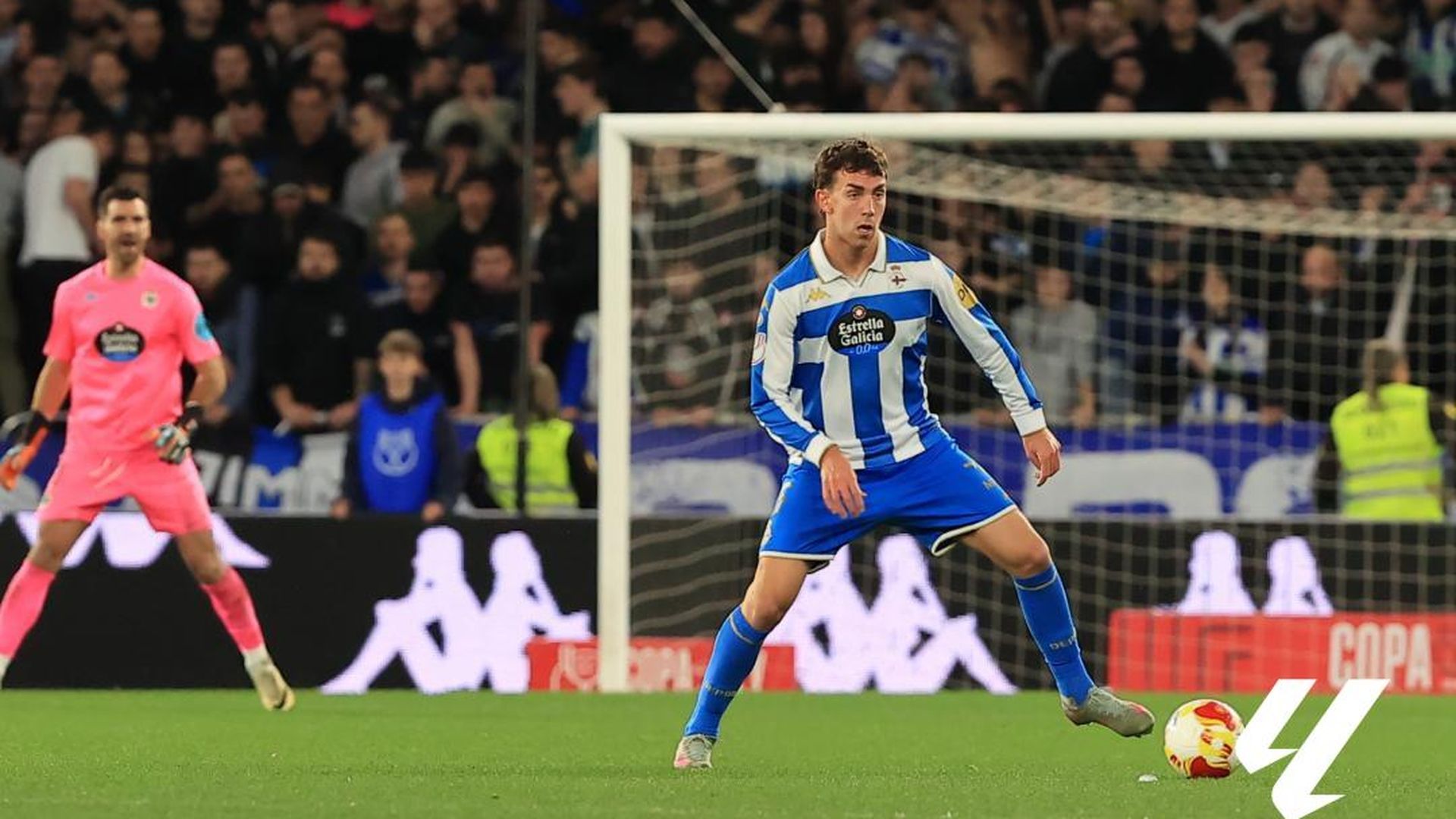 Dani Barcia, en un partido del Dépor Dani Barcia, en un partido del Dépor