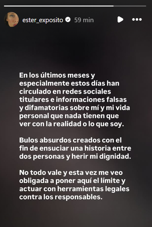 El comunicado de Ester Expósito