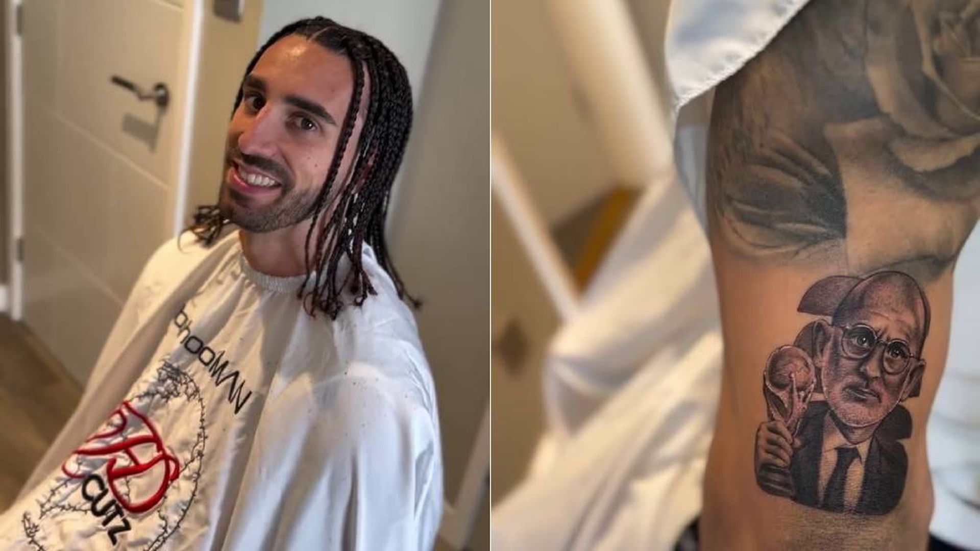 El nuevo peinado de Marc Cucurella: adiós a sus emblemáticos rizos para lucir trenzas junto a su nuevo tatuaje de campeones del mundo El nuevo peinado de Marc Cucurella: adiós a sus emblemáticos rizos para lucir trenzas junto a su nuevo tatuaje de campeones del mundo
