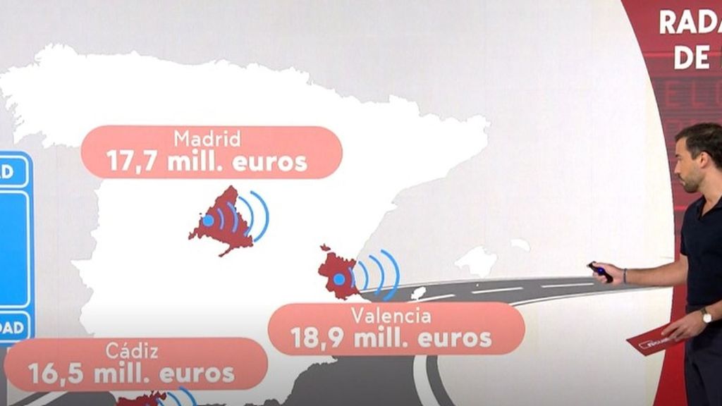 El radar que más multa en España está en el km 326 de la A-7 a la altura de la Cañada, en Valencia: 250 diarias