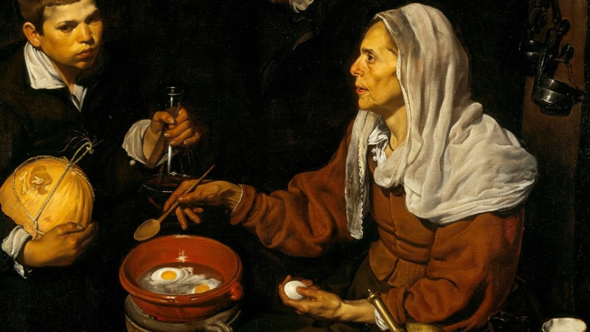 Vieja friendo huevos de Velázquez