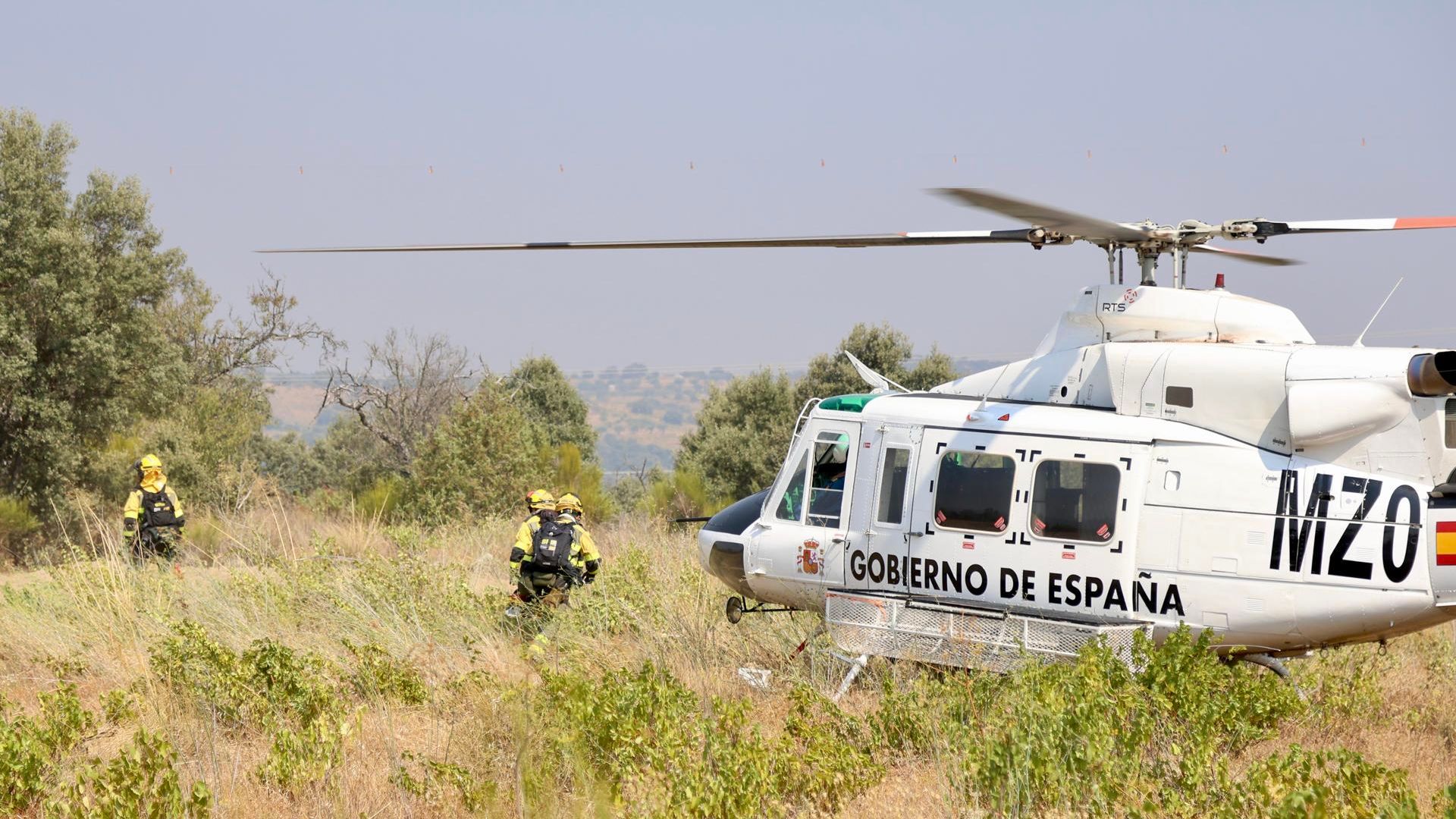 Las llamas van cediendo en el incendio de Fermoselle en Zamora