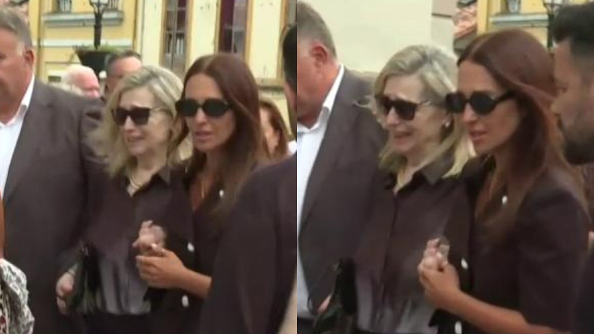 Paula Echevarría y su madre, Elena Colodrón, llegando al funeral de Luis Ángel Echevarría