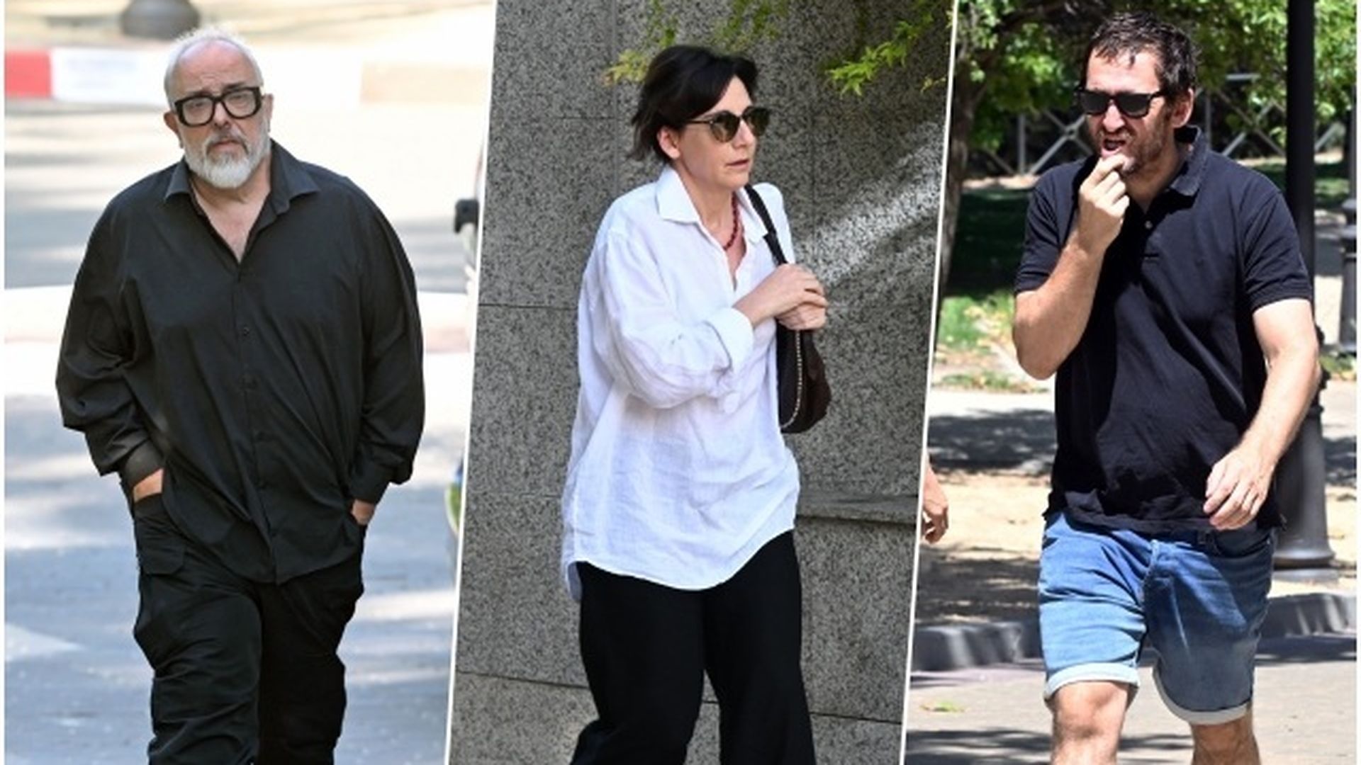 Raúl Arévalo, Malena Alterio y Álex de la Iglesia, en el último adiós a Manolo Solo