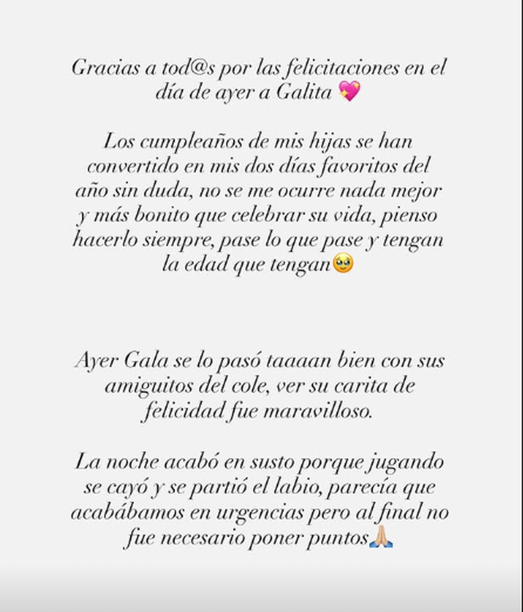 El susto de Violeta con su hija Gala