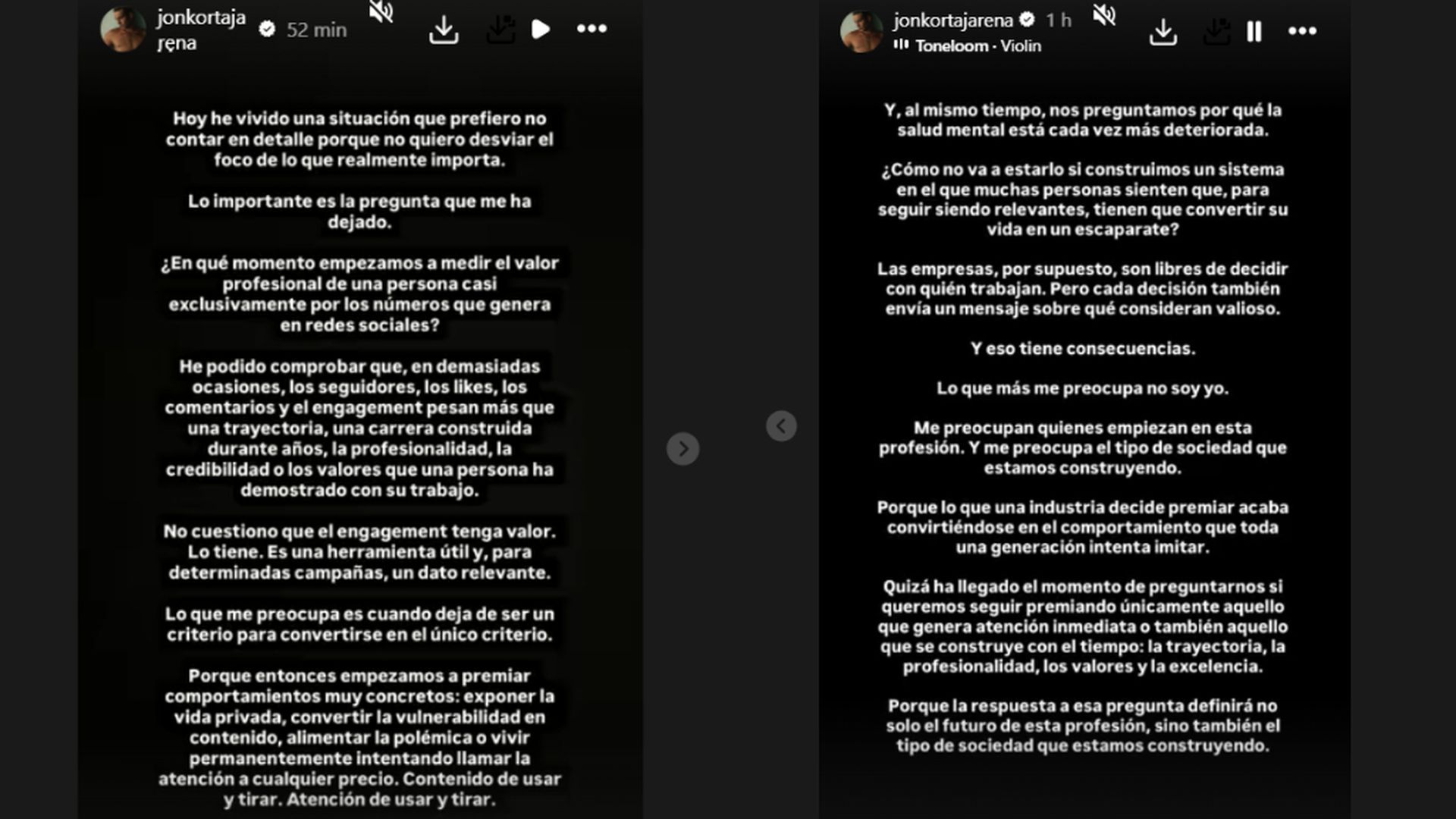 El comunicado de Jon Kortajarena