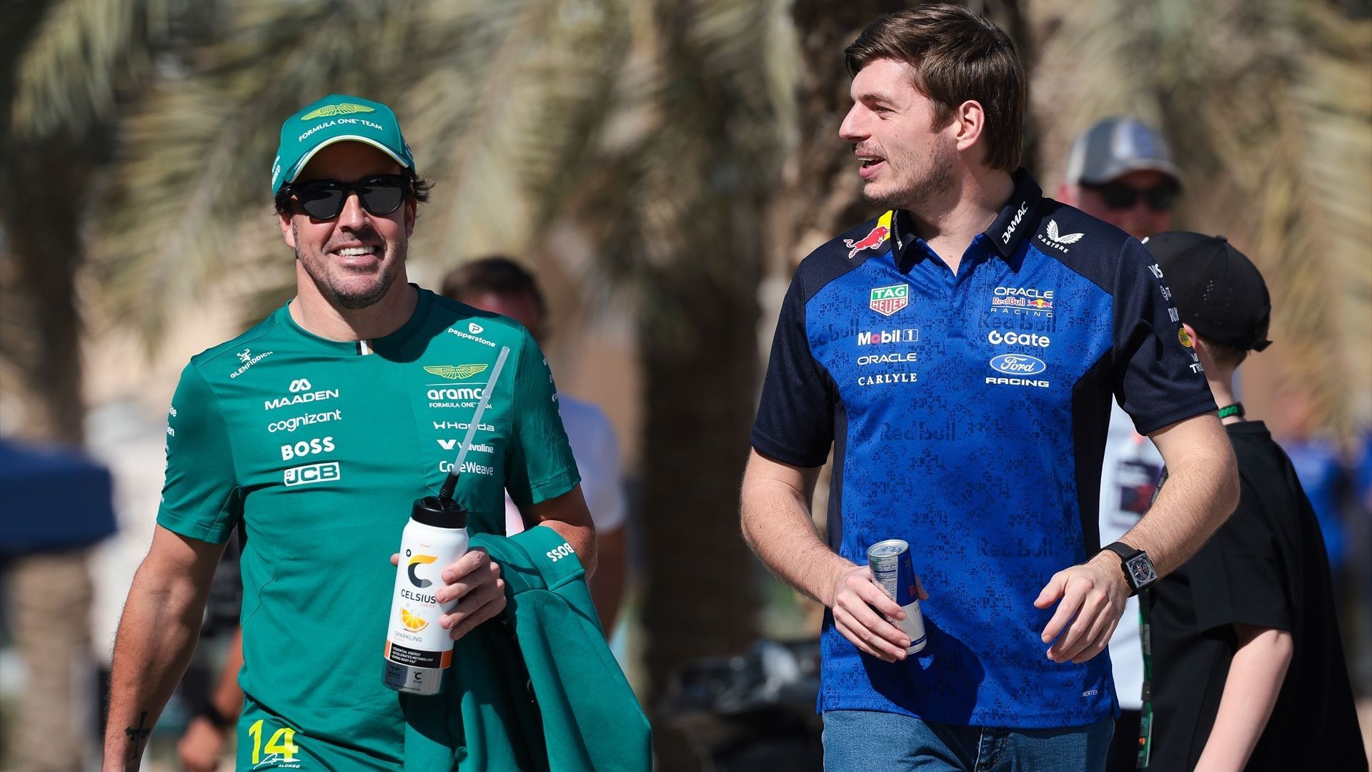 Fernando Alonso y Max Verstappen en los test de pretemporada de este año