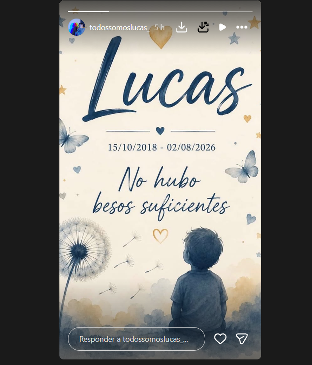 La publicación de la familia de Lucas en Instagram