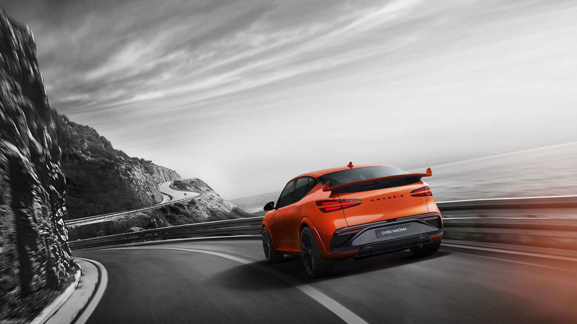 Parte trasera del SUV eléctrico Genesis GV60 Magma