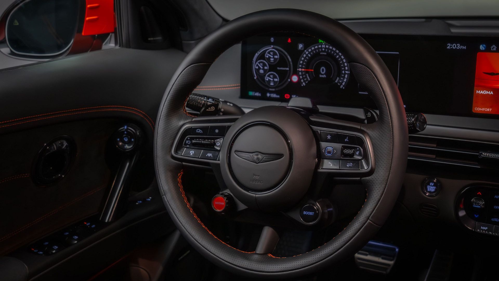 Volante del nuevo Genesis GV60 Magma 2027