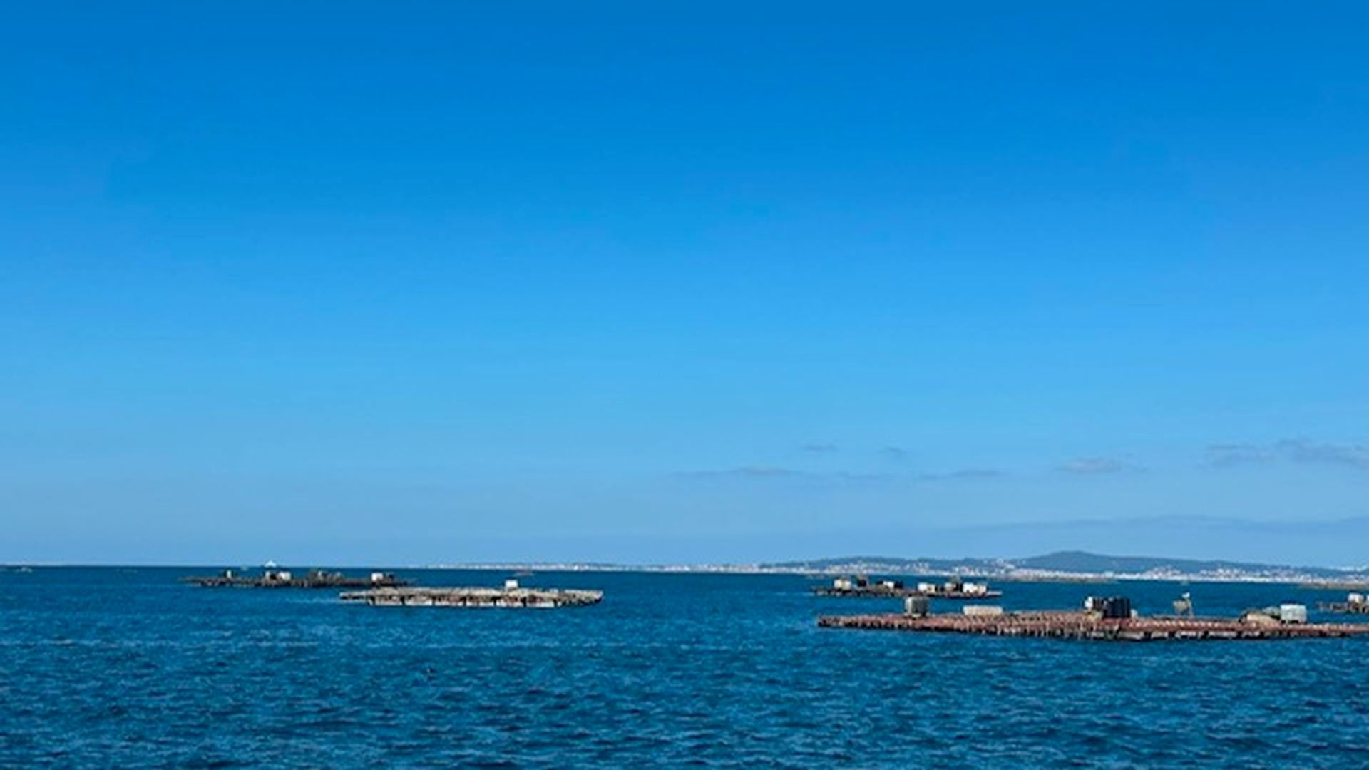 Bateas en la Ría de Arousa