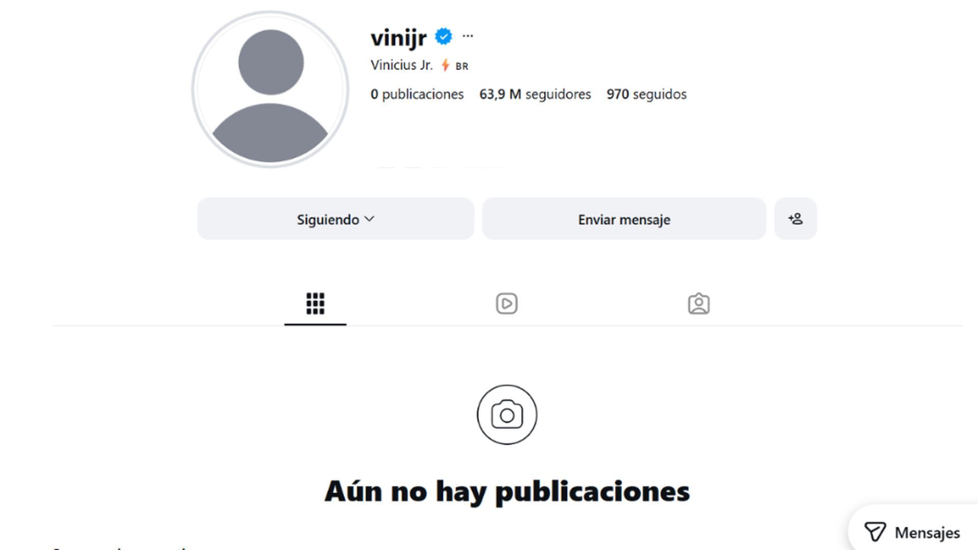 Cuenta oficial de Vinicius en Instagram Cuenta oficial de Vinicius en Instagram