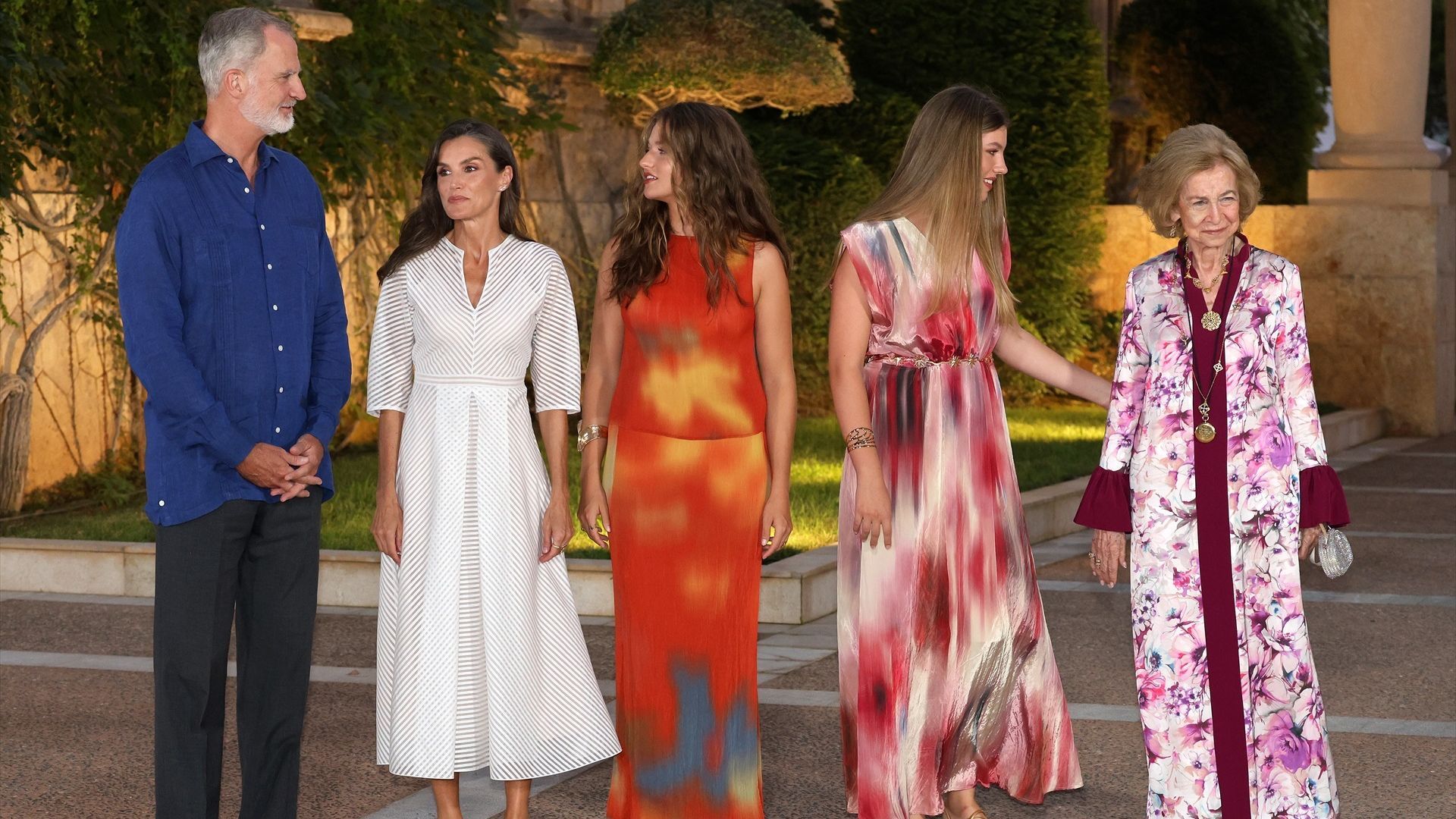 La familia real, durante el besamanos en el Palacio de Marivent