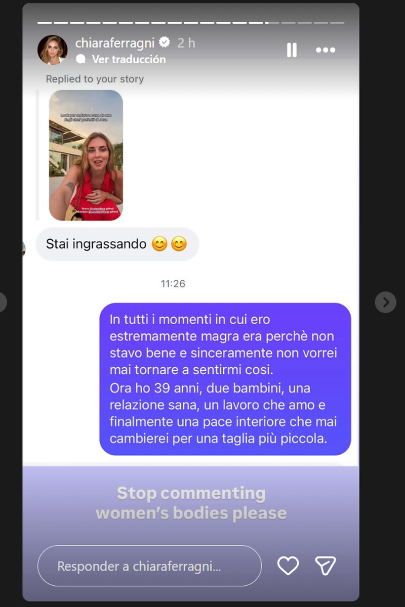Los comentarios que recibe Chiara Ferragni